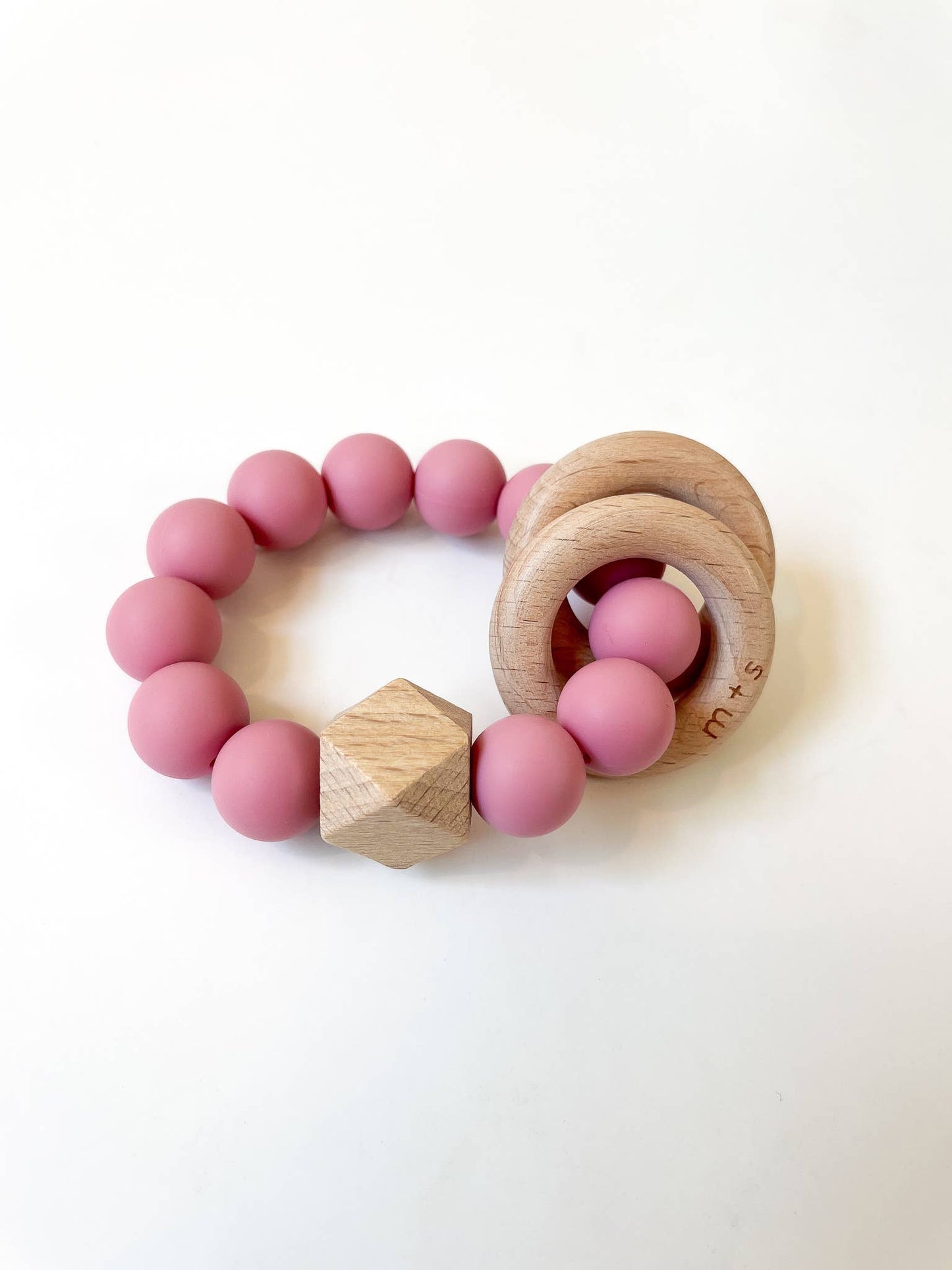 Geo Teether- Silicone and Beech Wood