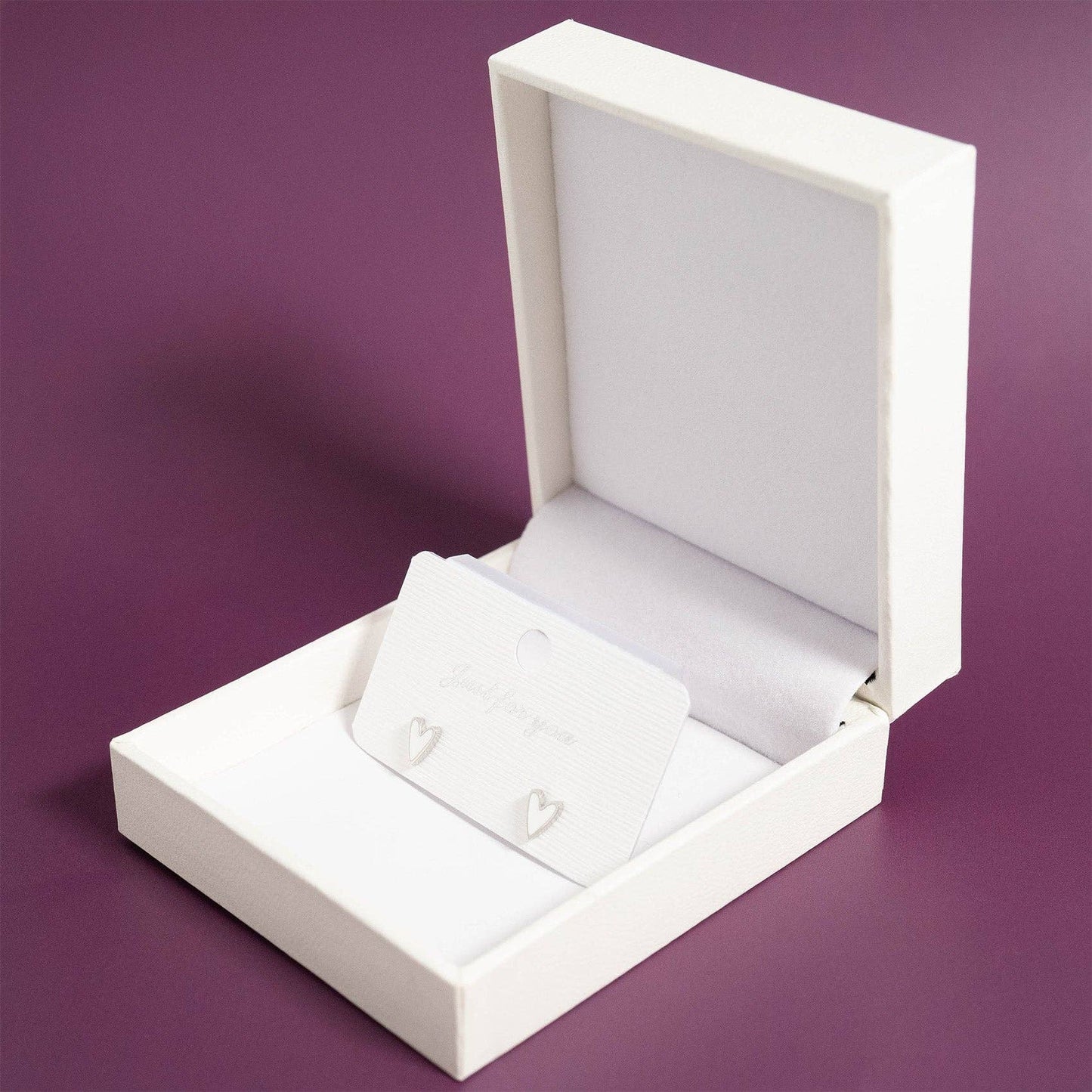 18K Gold PVD Stainless Steel White Heart Stud Earrings: Gold / White