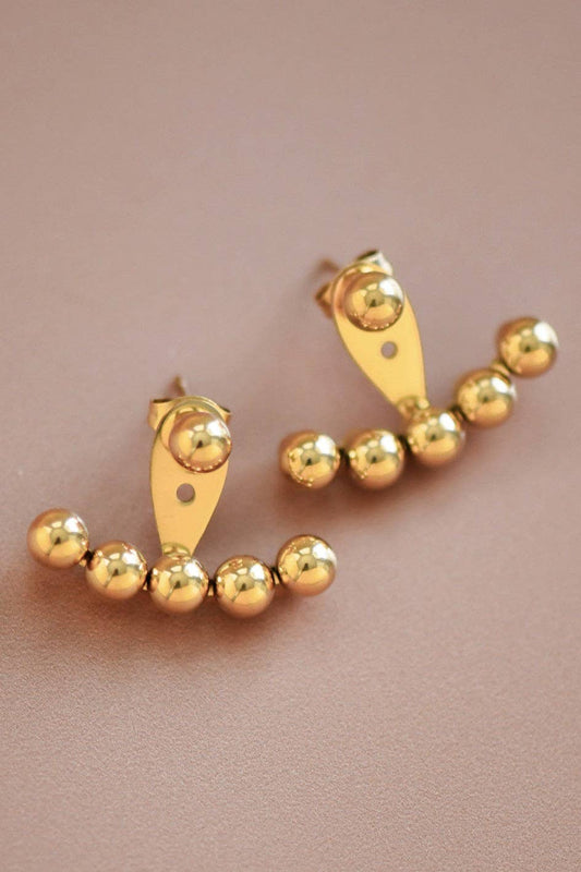18K Gold Plated Waterproof Stainless Steel Stud Earrings - 6898