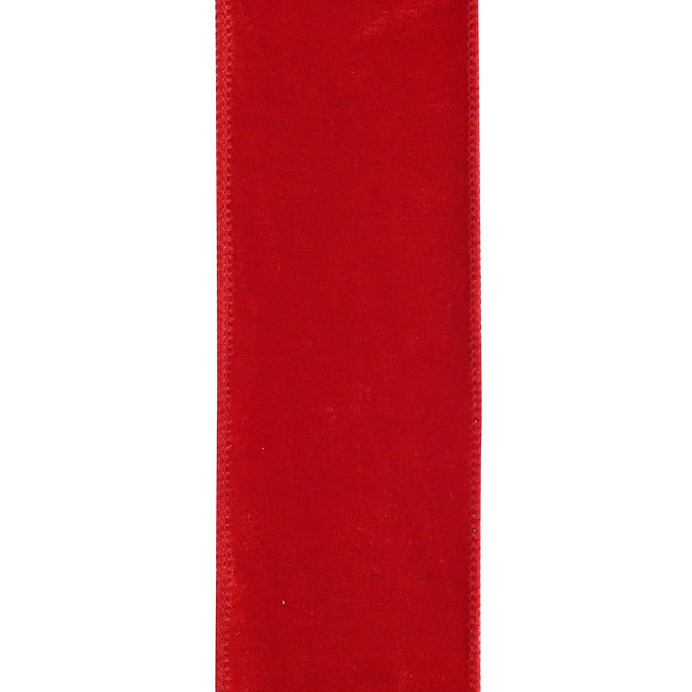 Regal Velvet Plush Wired Edge, Red, 2-1/2 In, 10 Yards