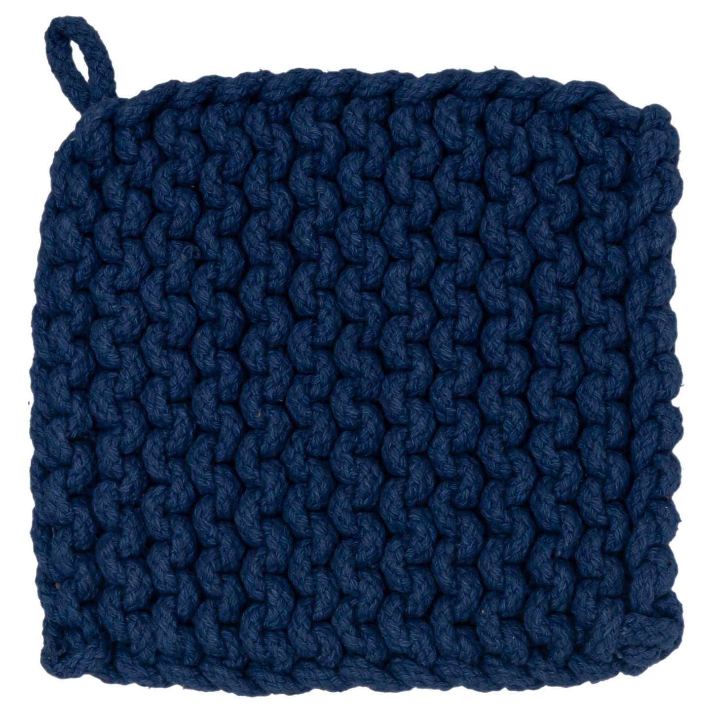 Navy Chunky Knit Cotton Pot Holder