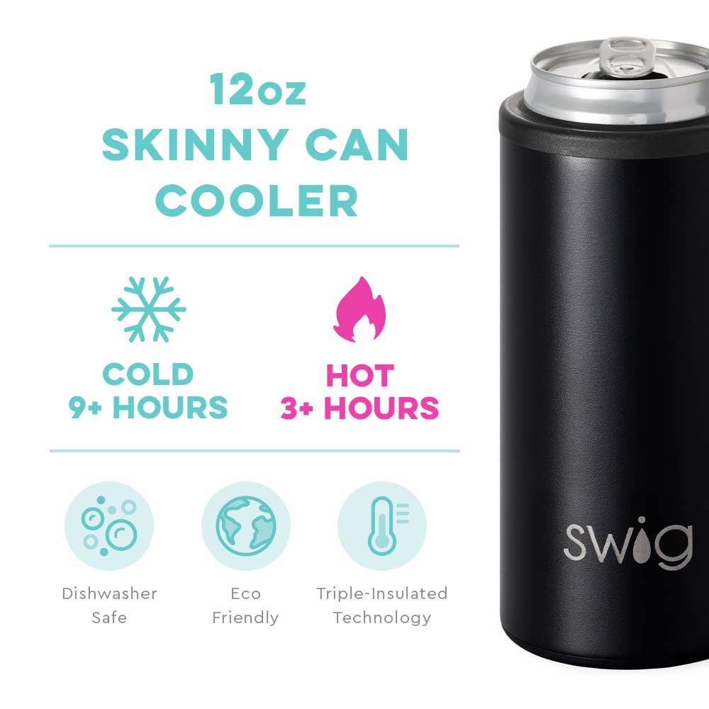 Black Skinny Can Cooler (12oz)