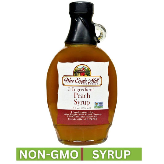 Peach Syrup, Non-GMO, 8 Fl. oz. Glass Bottle