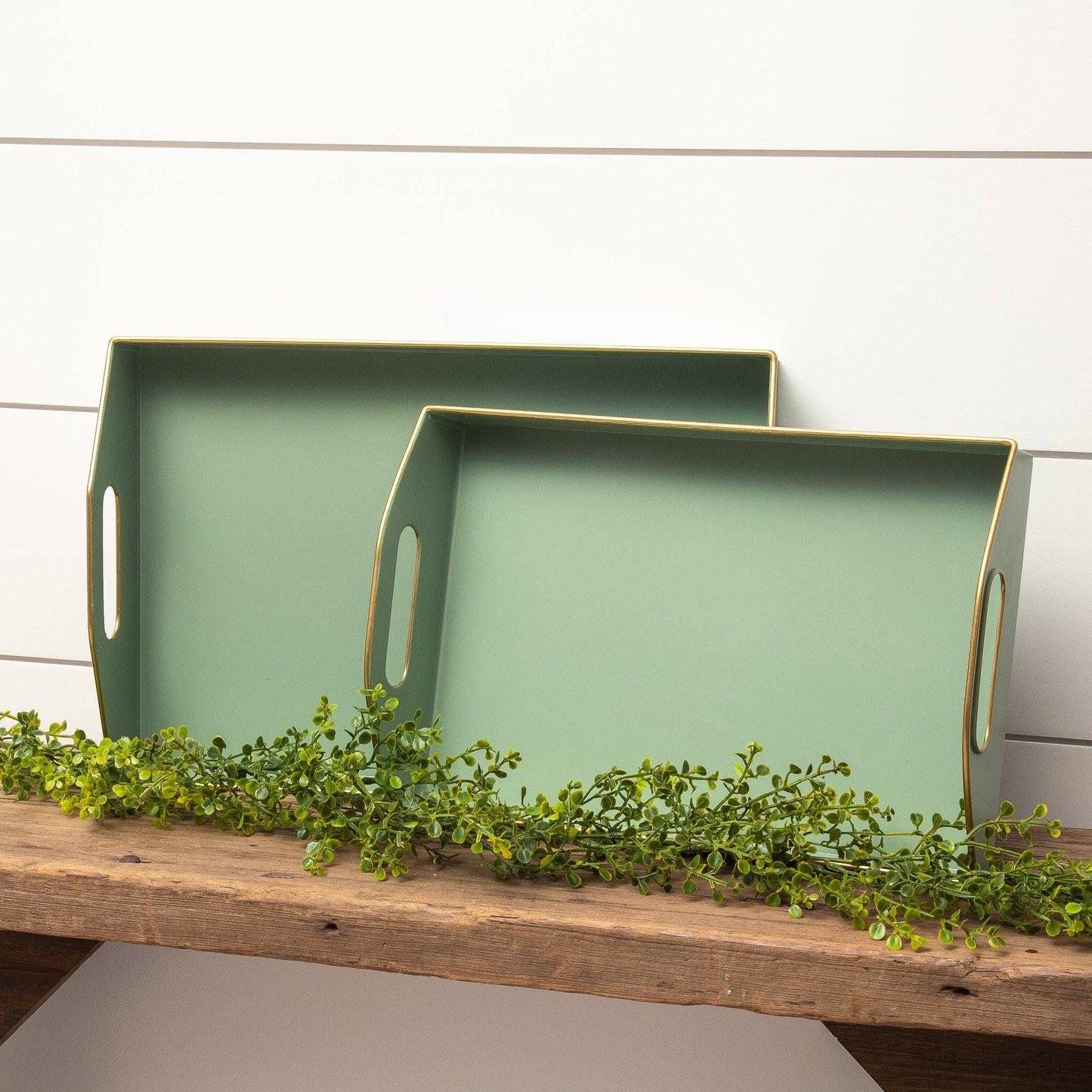 Tray - Green with Gold Edge