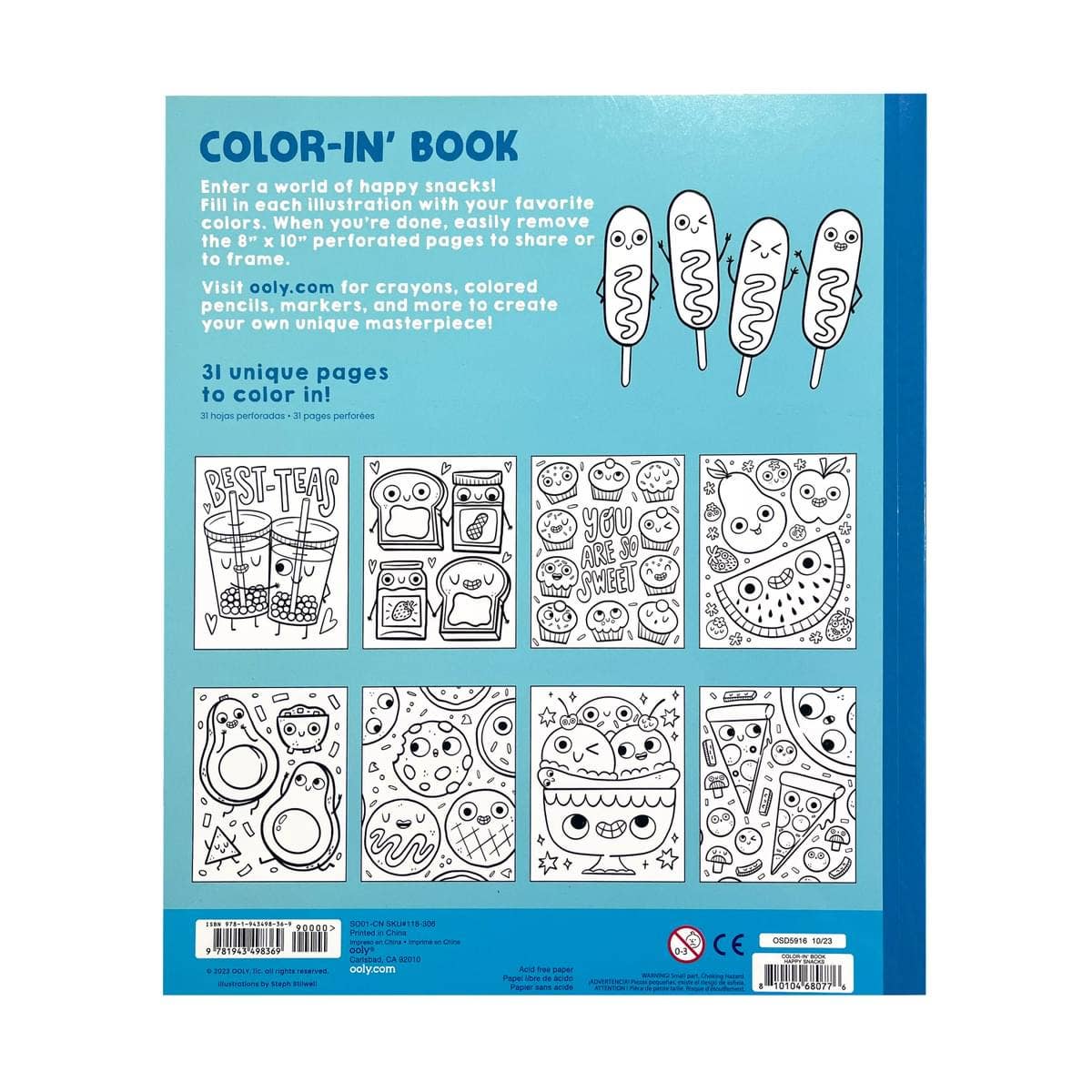 Color-in' Book: Happy Snacks Coloring Book