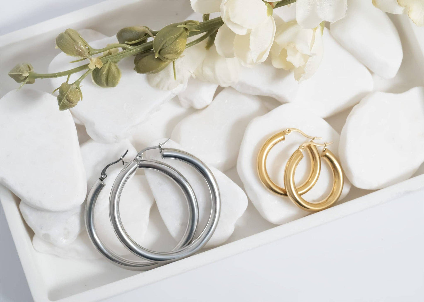 18K Gold PVD Stainless Steel Hoop Earrings