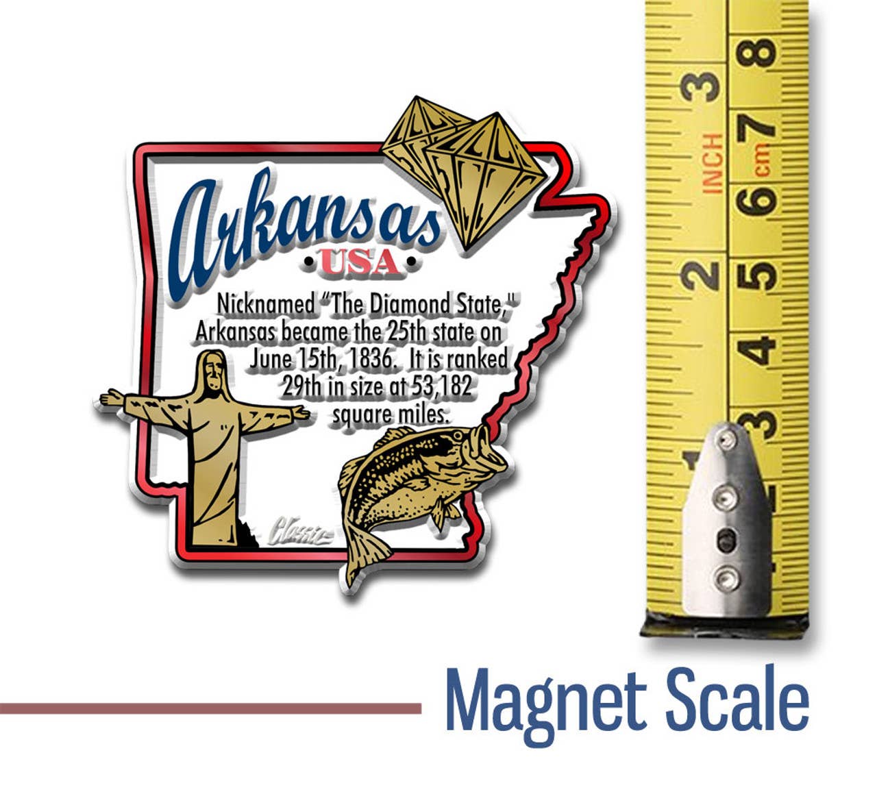 Arkansas Information State Magnet Made in USA