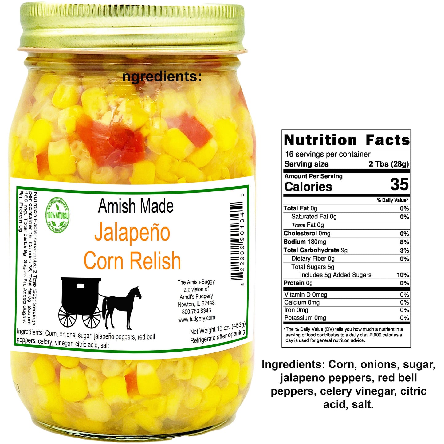 Amish Pickled Vegetables & Eggs 16 oz. Jar
