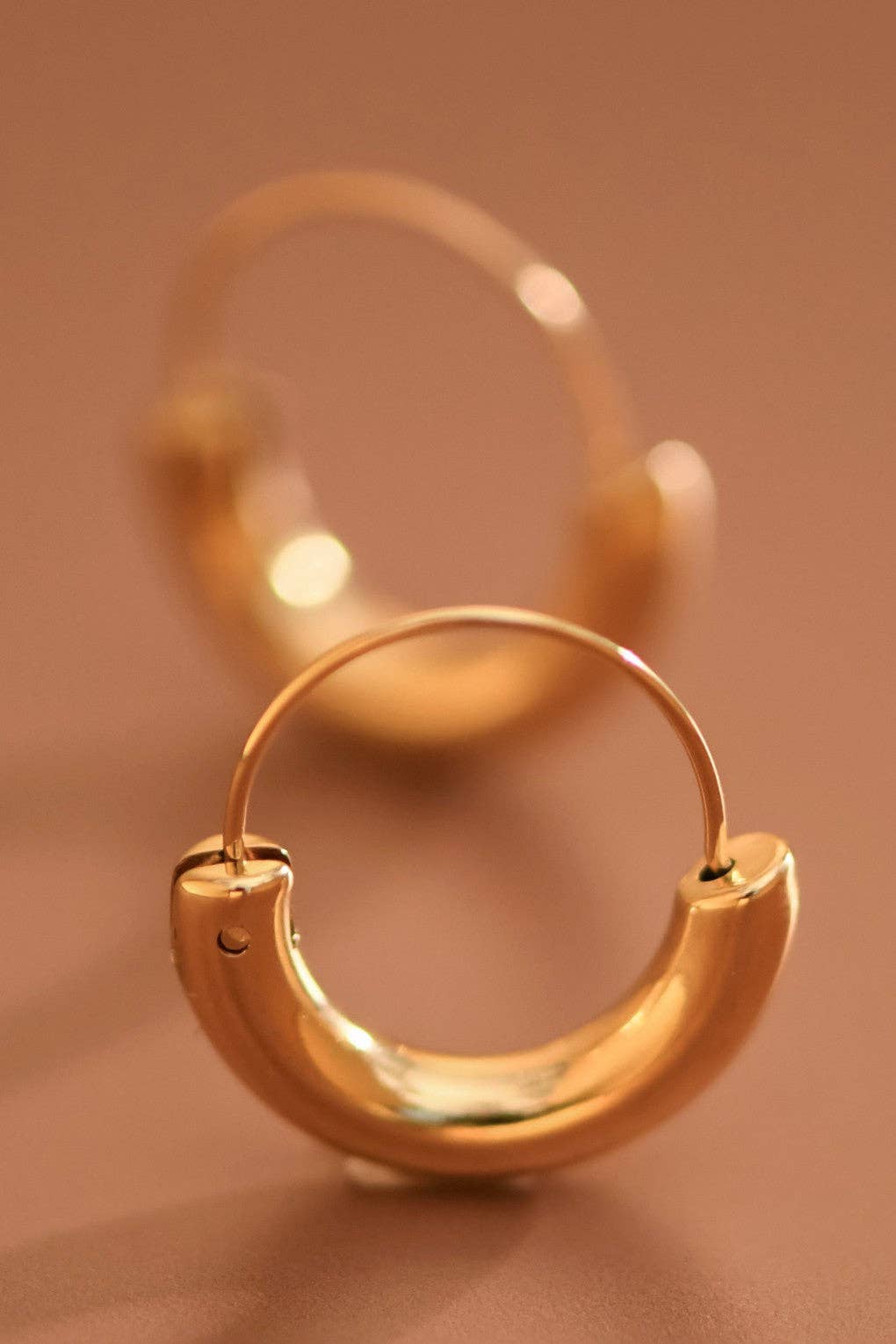 18K Gold Plated Waterproof Stainless Steel Hoop Earrings - 7770