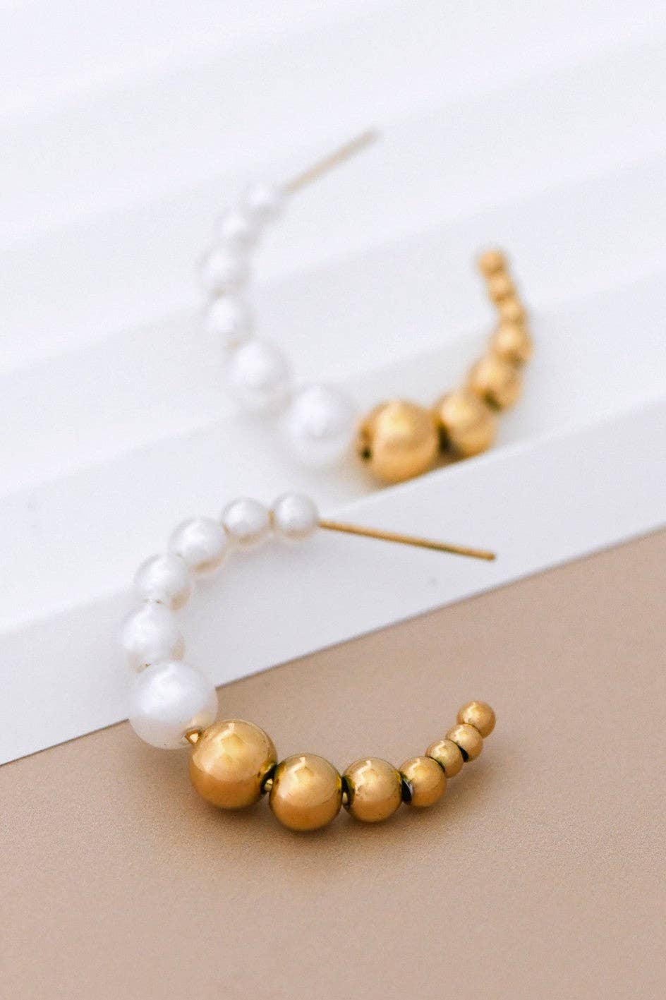 18K Gold Plated Waterproof Stainless Steel Hoop Earrings - 7131