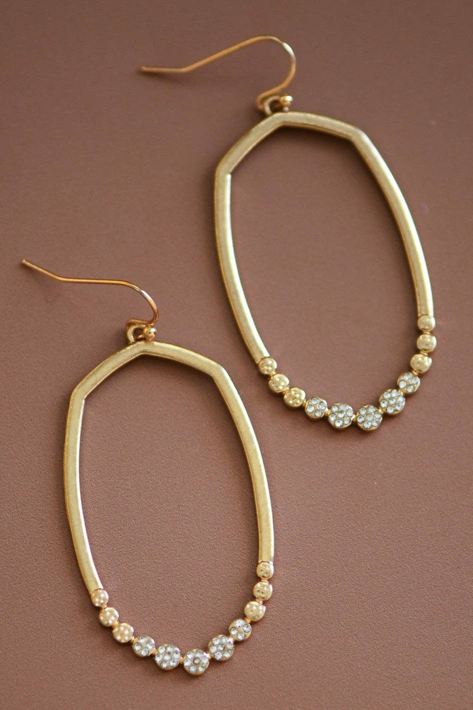 Gold Plated Metal Drop Earrings - 6691