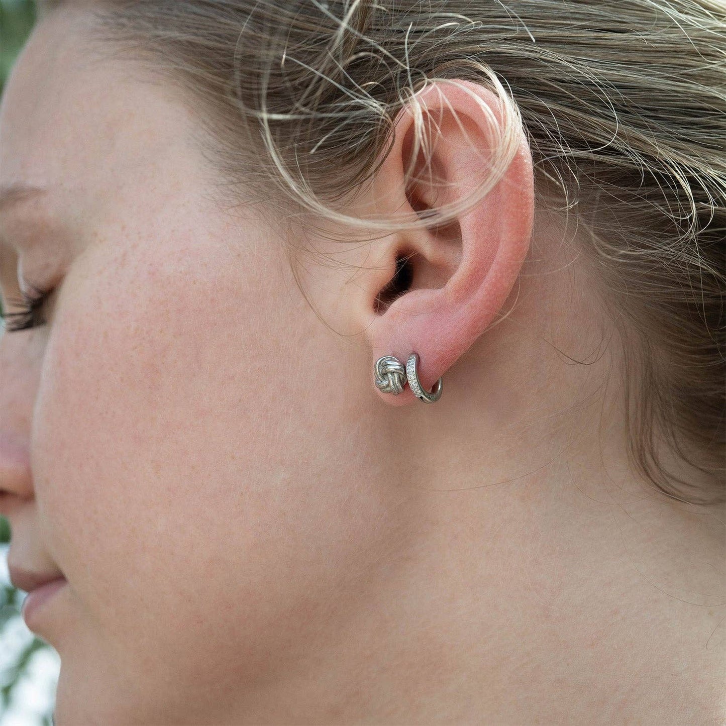 18K Gold PVD Stainless Steel Knot Stud Earrings