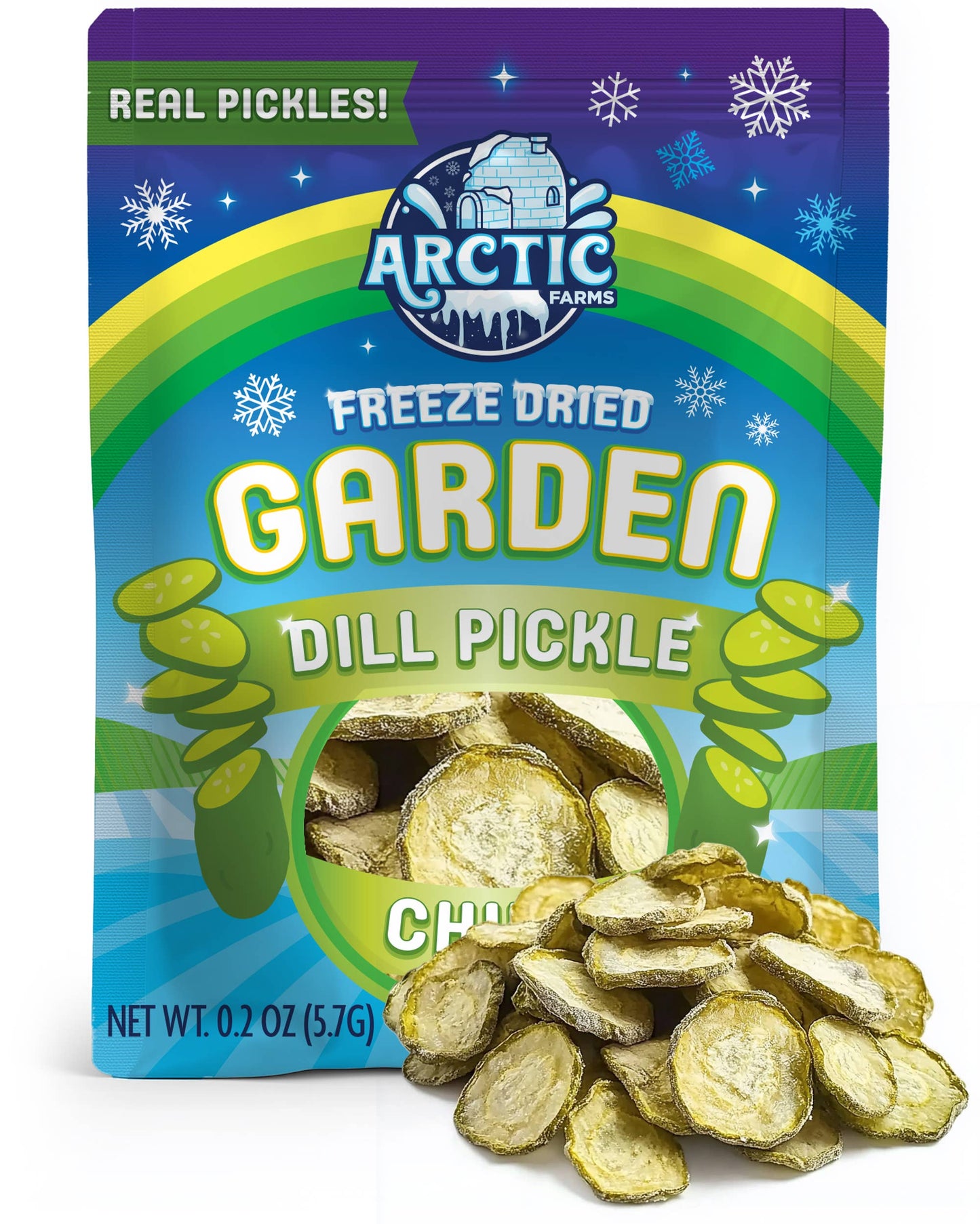 Freeze Dried Dill Pickle Chips (Less Salty)