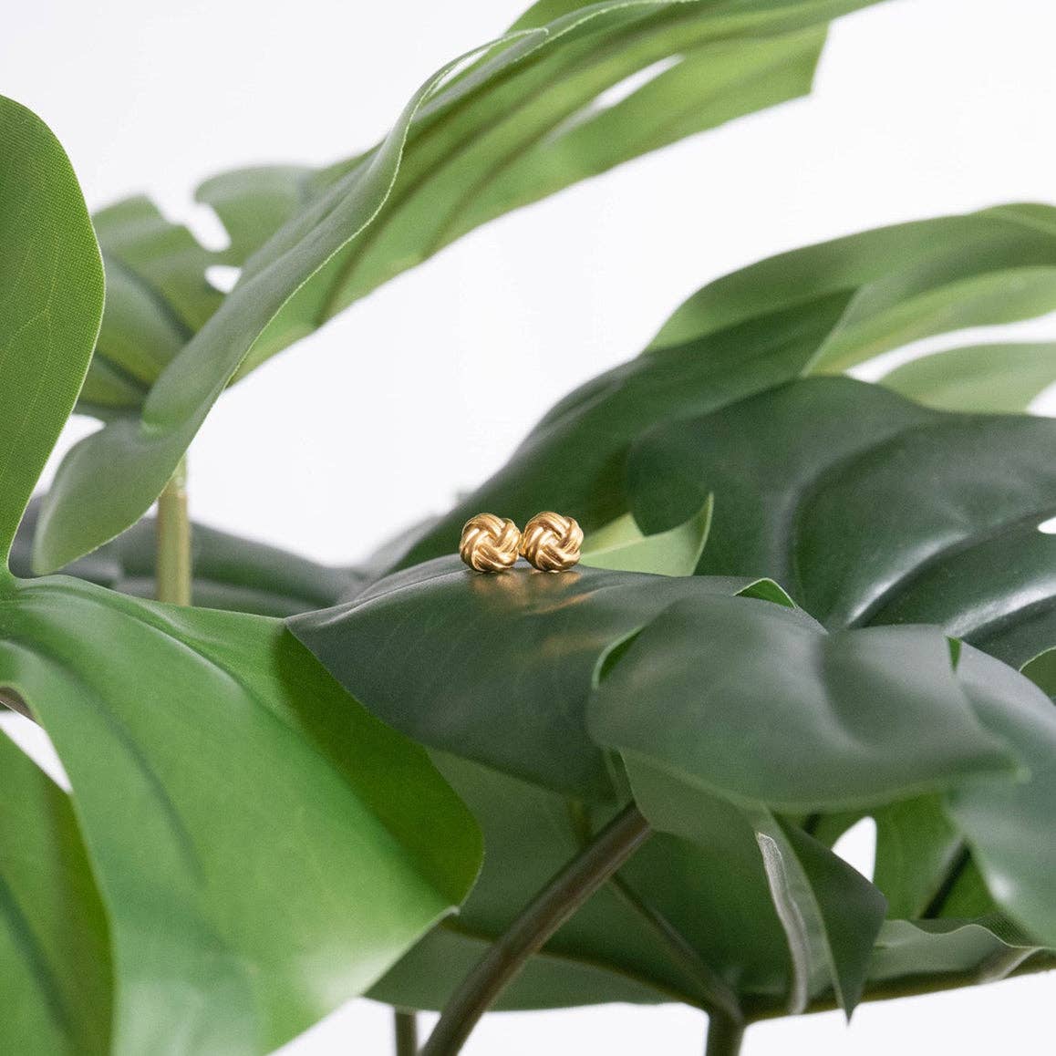 18K Gold PVD Stainless Steel Knot Stud Earrings