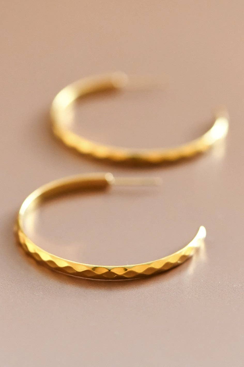 18K Gold PVD Plated Waterproof Stainless Steel Hoop Earrings - 7130