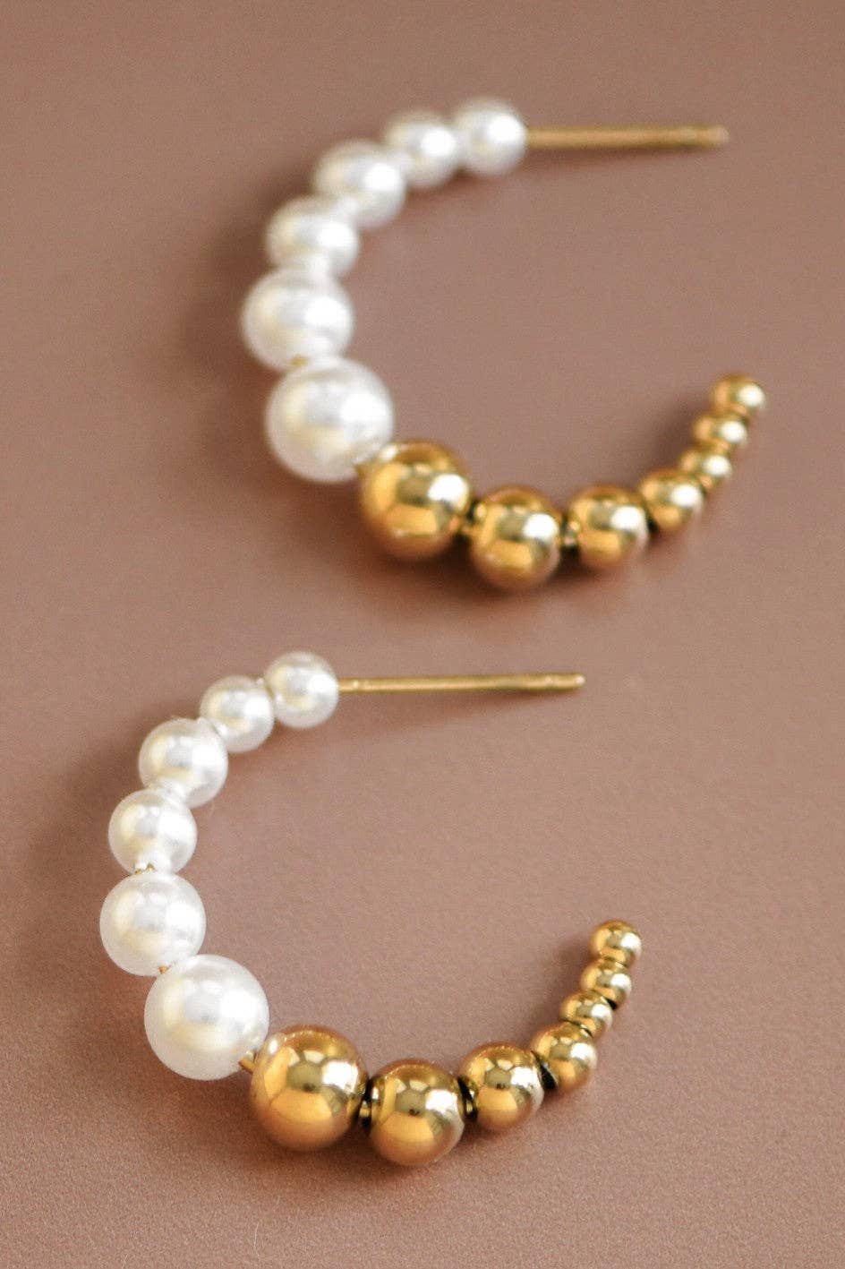 18K Gold Plated Waterproof Stainless Steel Hoop Earrings - 7131