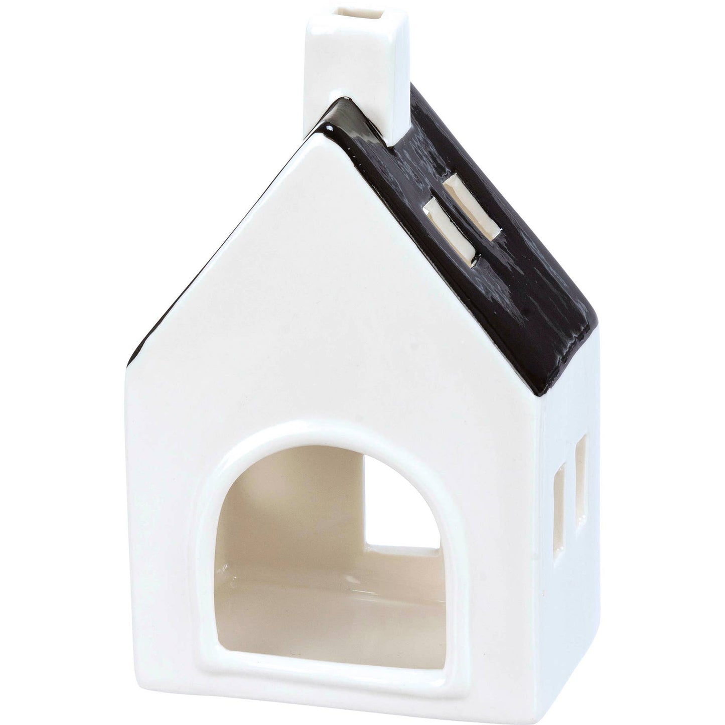 Black And White Houses Figurine