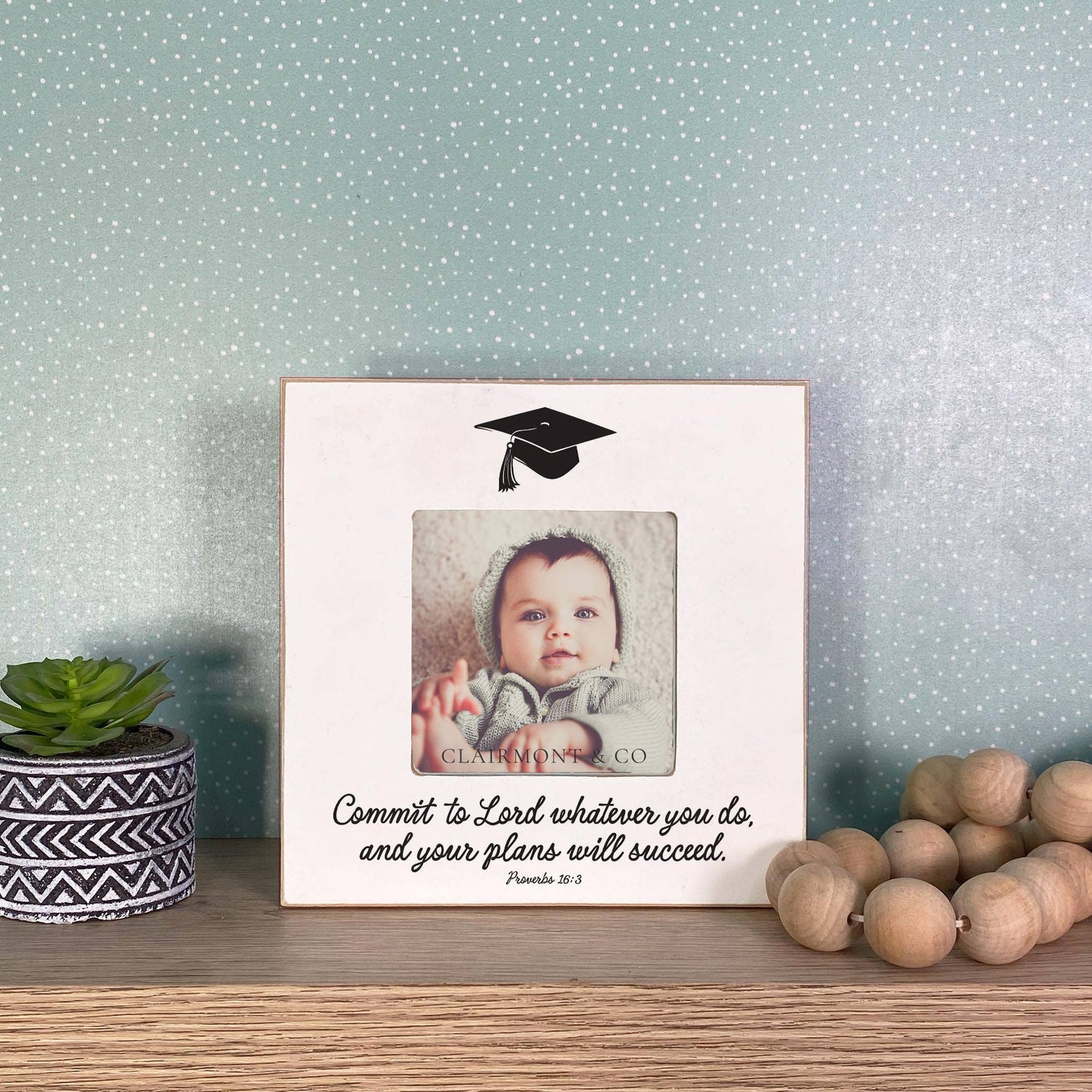 Graduation Picture Frame-Commit To The Lord Whatever You Do