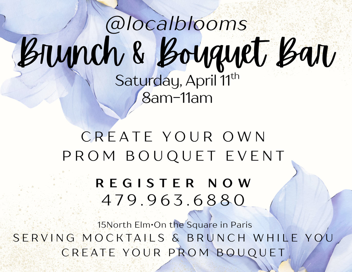 Reservation Ticket for Brunch and Bouquets