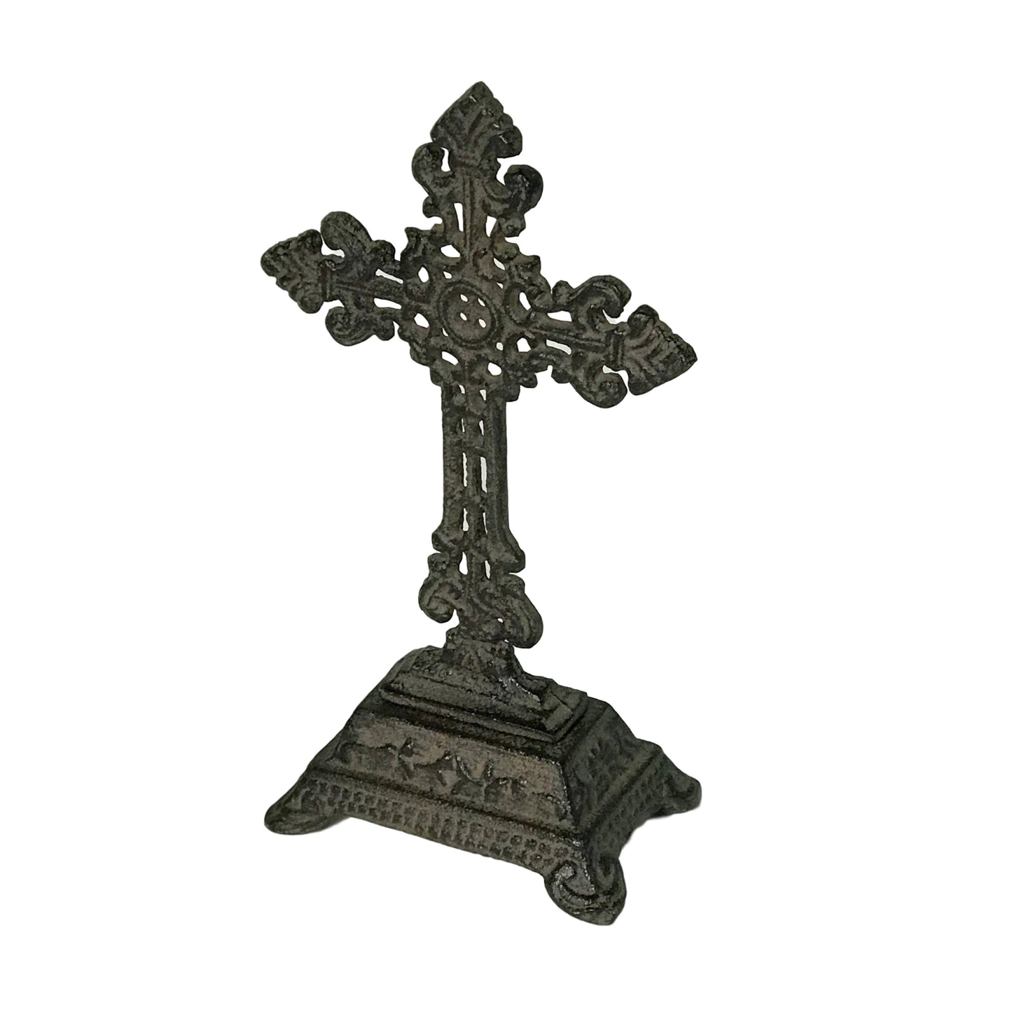 Cast Iron Fleur-de-Lis Design Table Cross/Pedestal Base