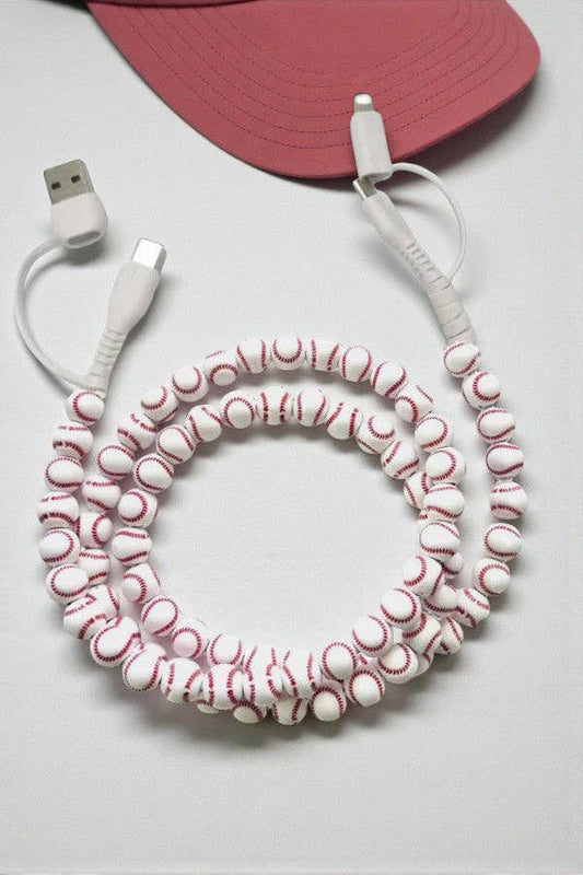 Updated Baseball Beaded Cord Charger