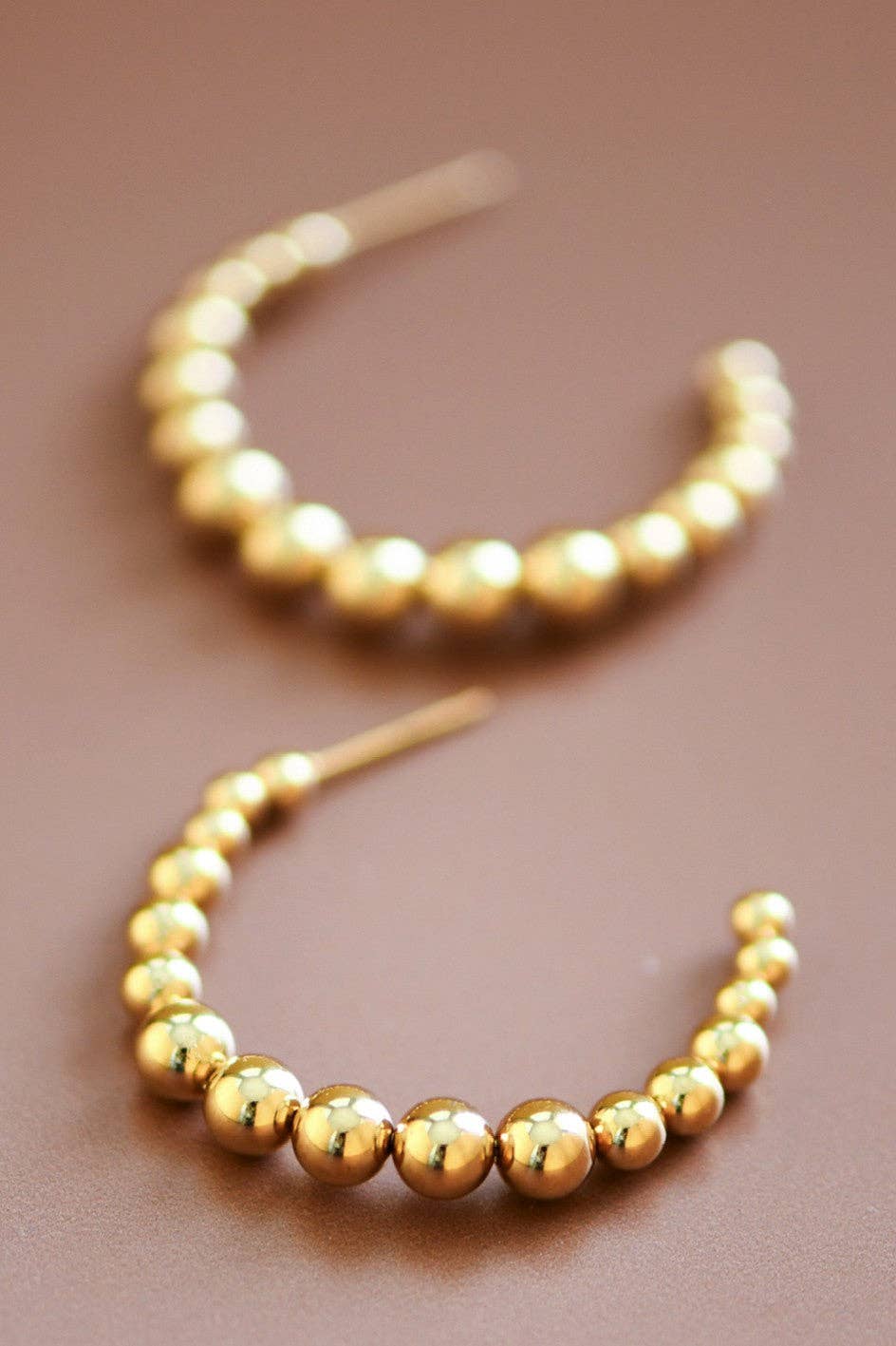 18K Gold Plated Waterproof Stainless Steel Hoop Earrings - 7470