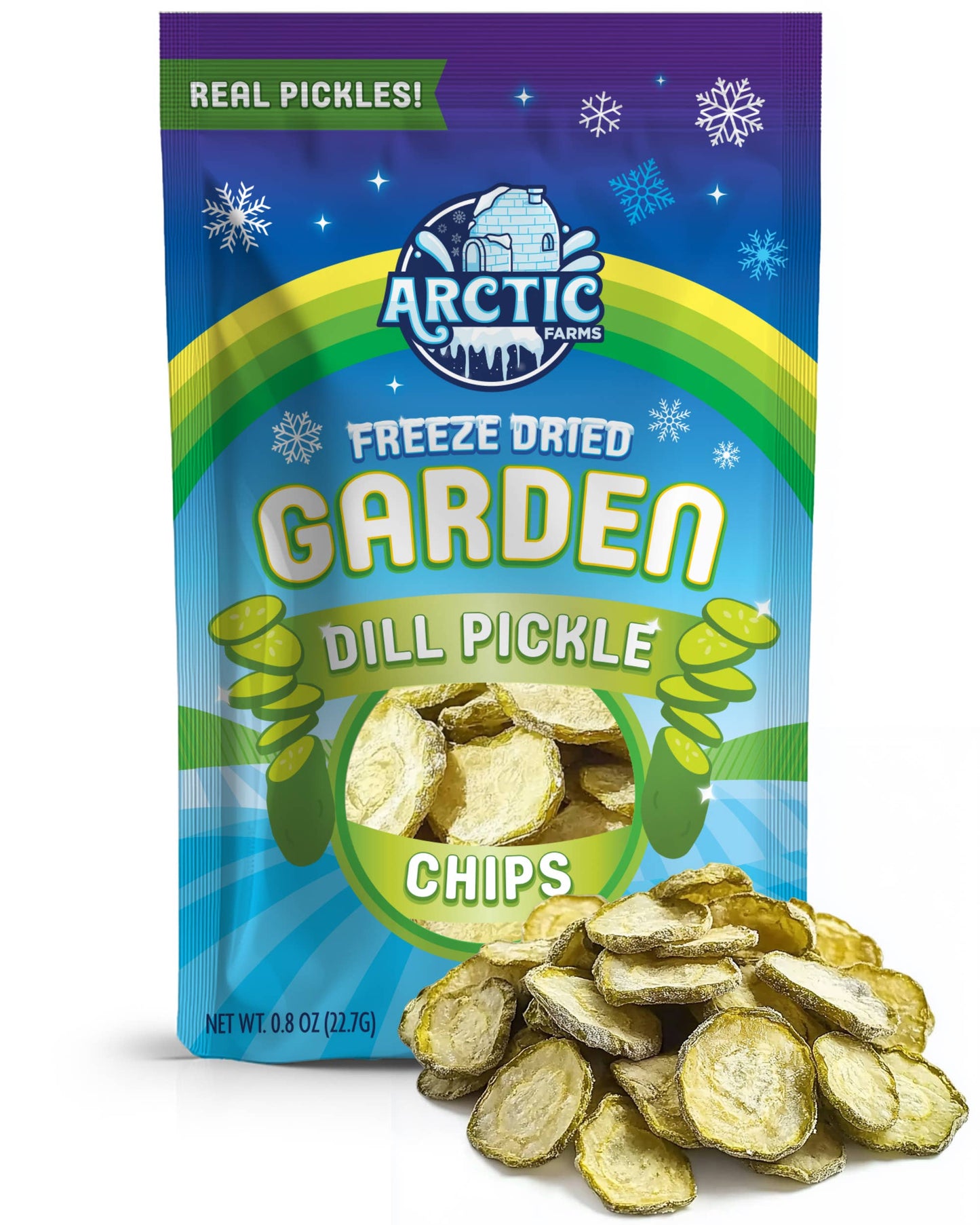 Freeze Dried Dill Pickle Chips (Less Salty)