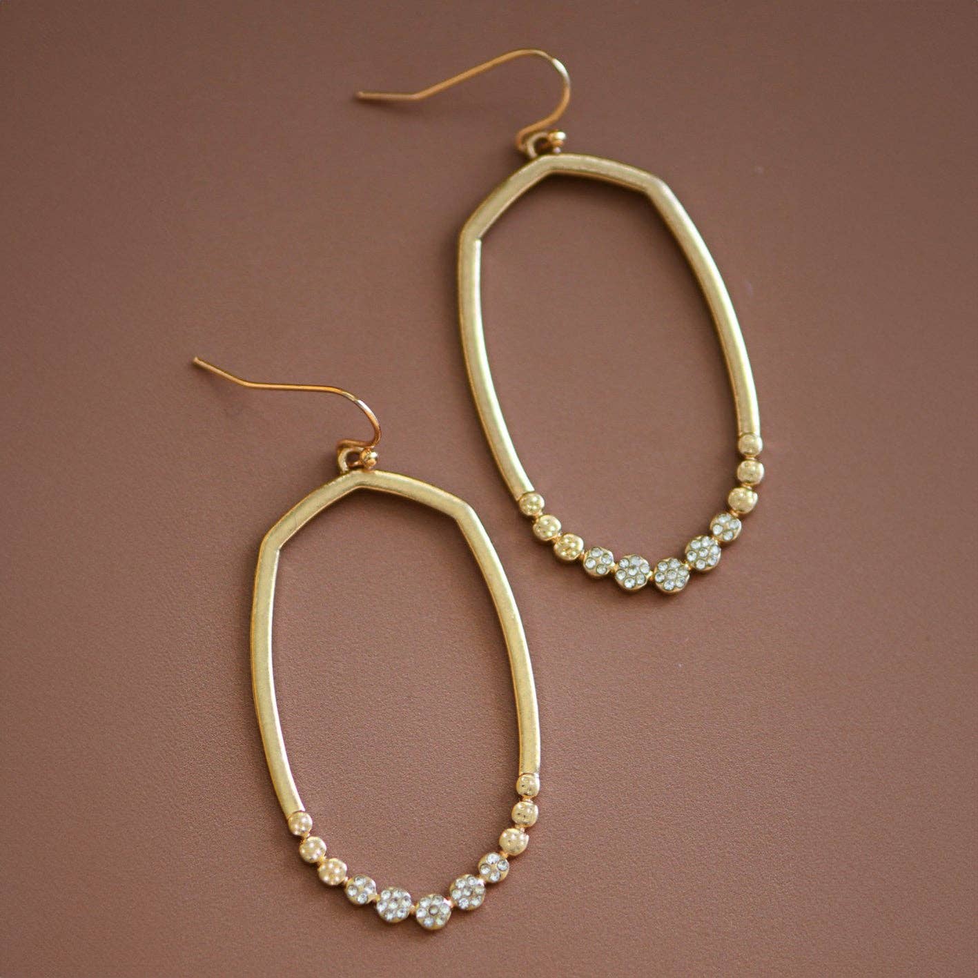 Gold Plated Metal Drop Earrings - 6691