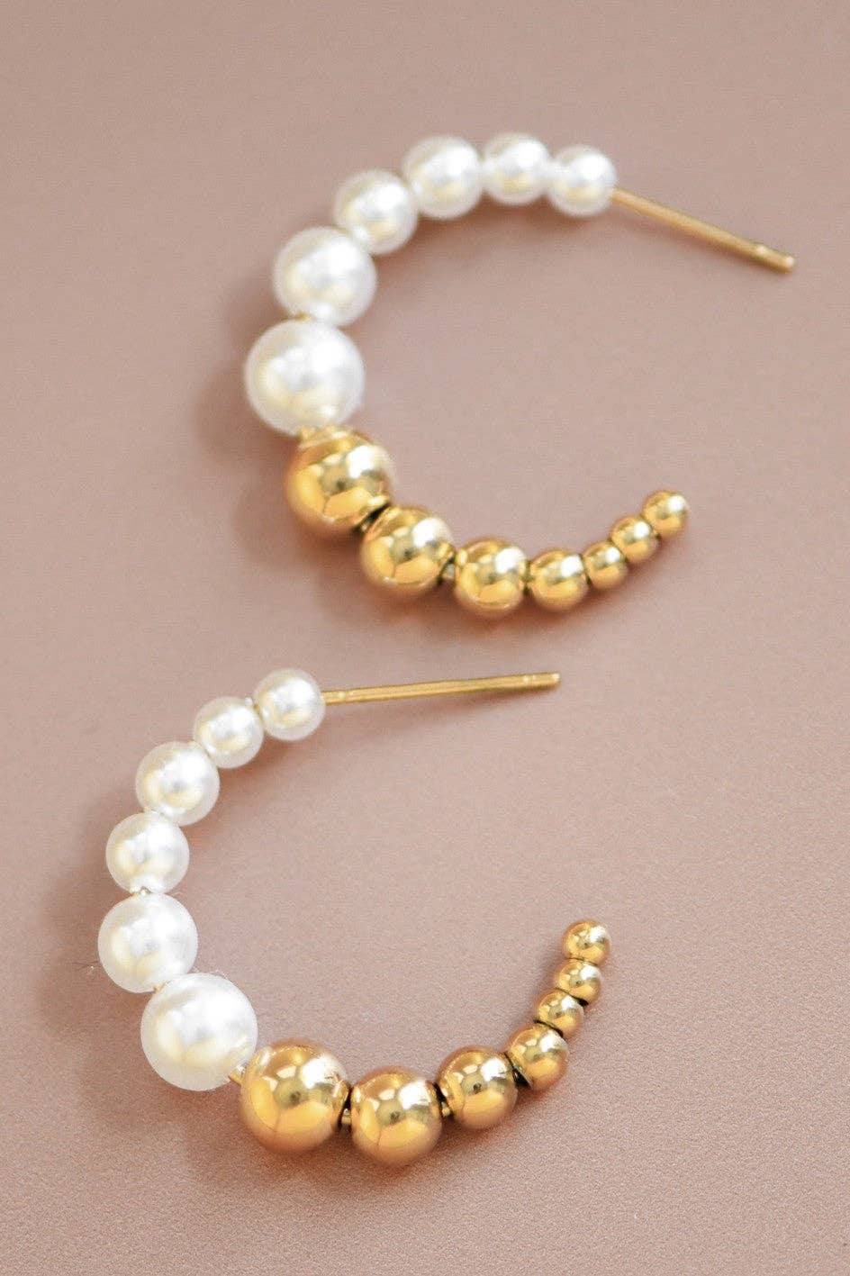 18K Gold Plated Waterproof Stainless Steel Hoop Earrings - 7131
