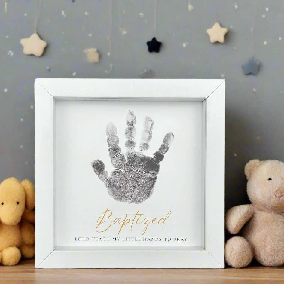 Baby Baptism Gift: Handprint Keepsake Frame 5x5 5039