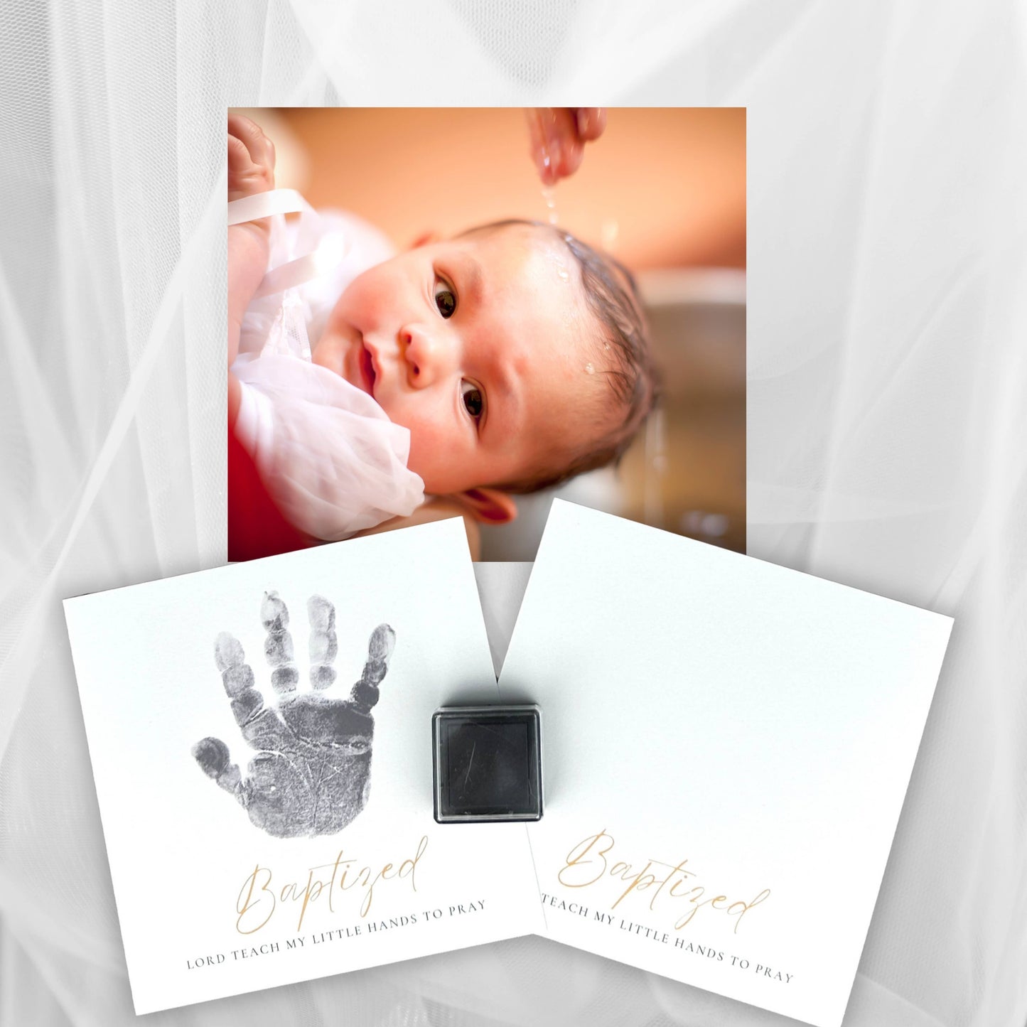 Baby Baptism Gift: Handprint Keepsake Frame 5x5 5039