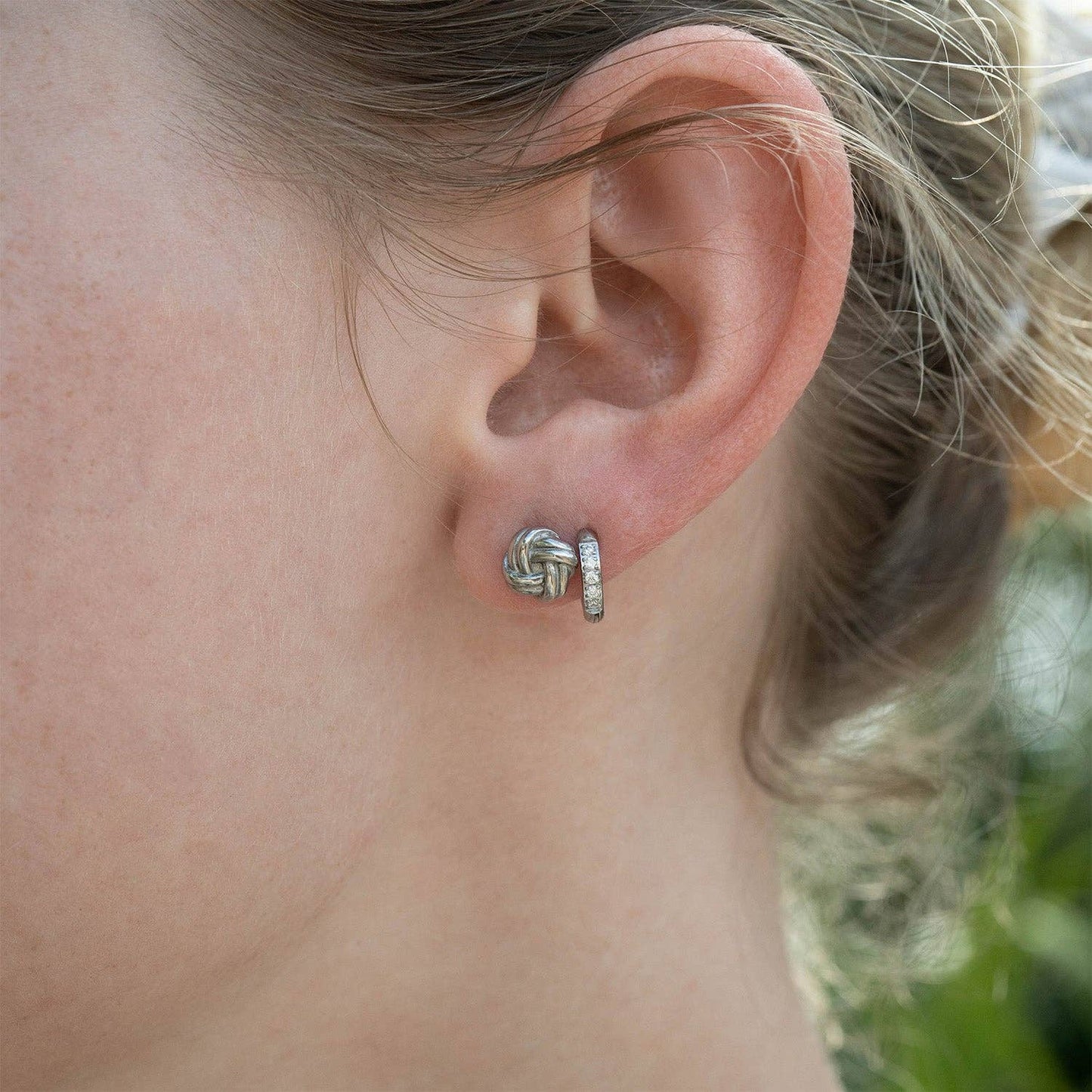18K Gold PVD Stainless Steel Knot Stud Earrings