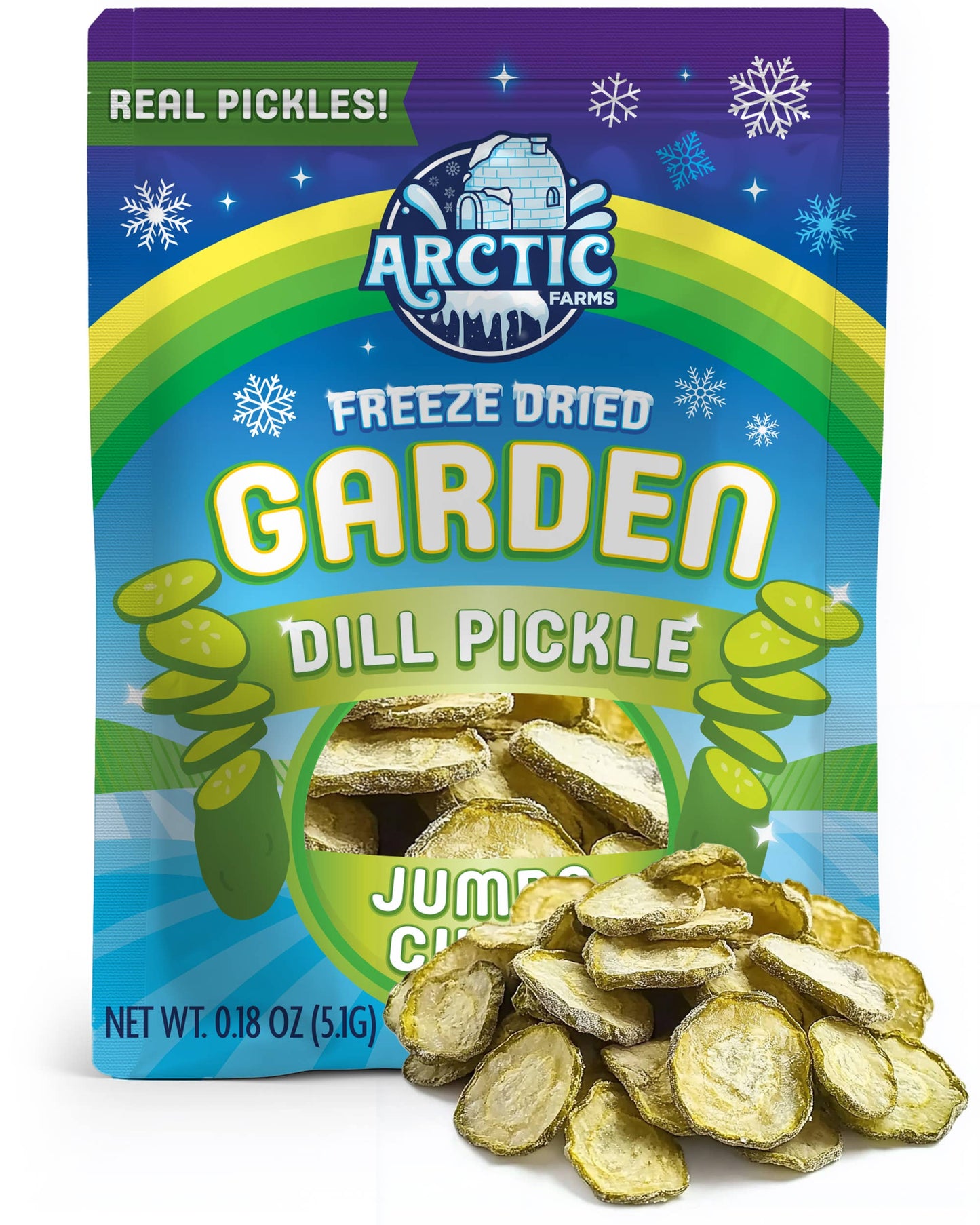 Freeze Dried Dill Pickle Jumbo Chips (Salty)