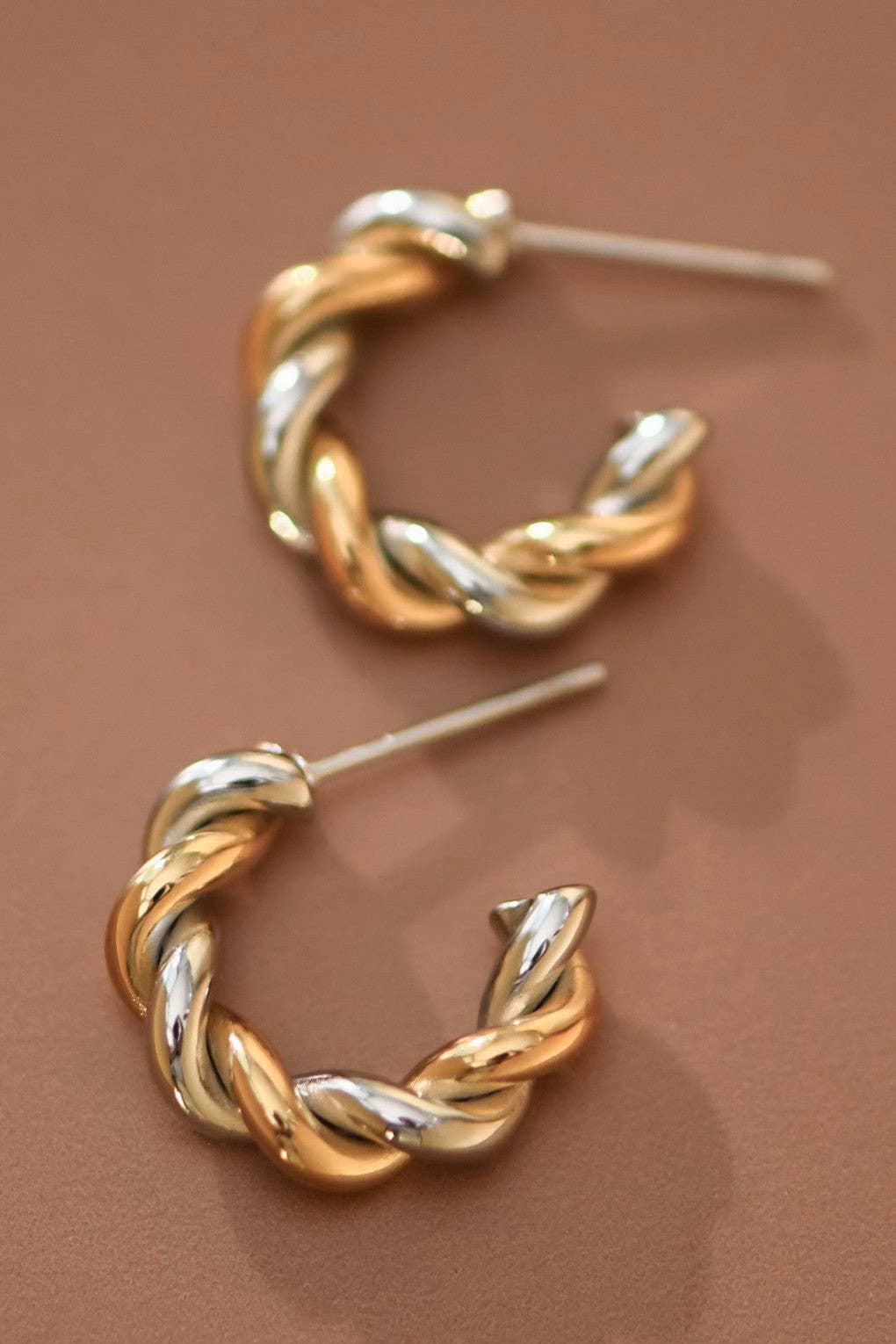 18K Gold PVD Plated Waterproof Stainless Steel Hoop Earrings - 7791