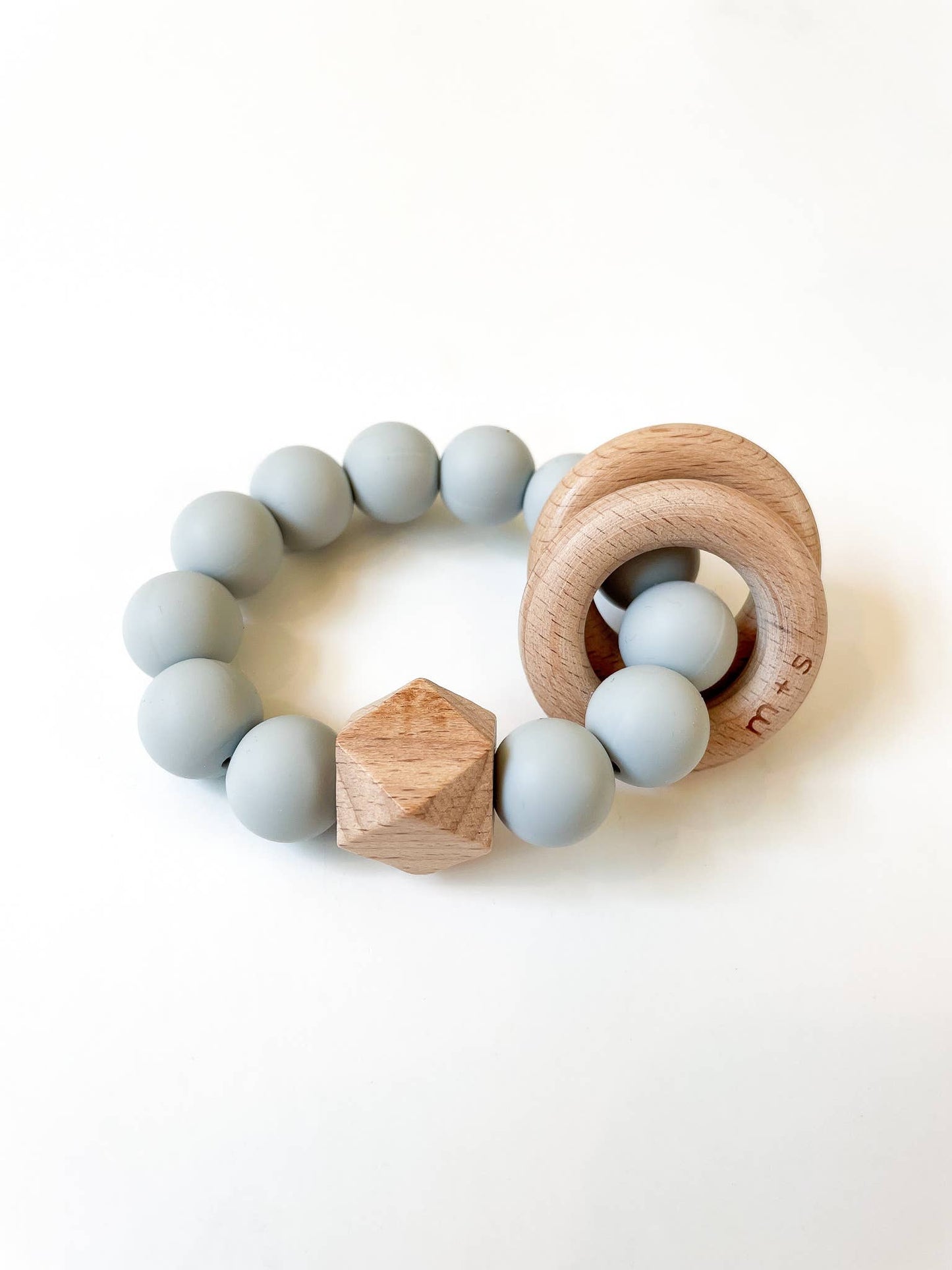 Geo Teether- Silicone and Beech Wood