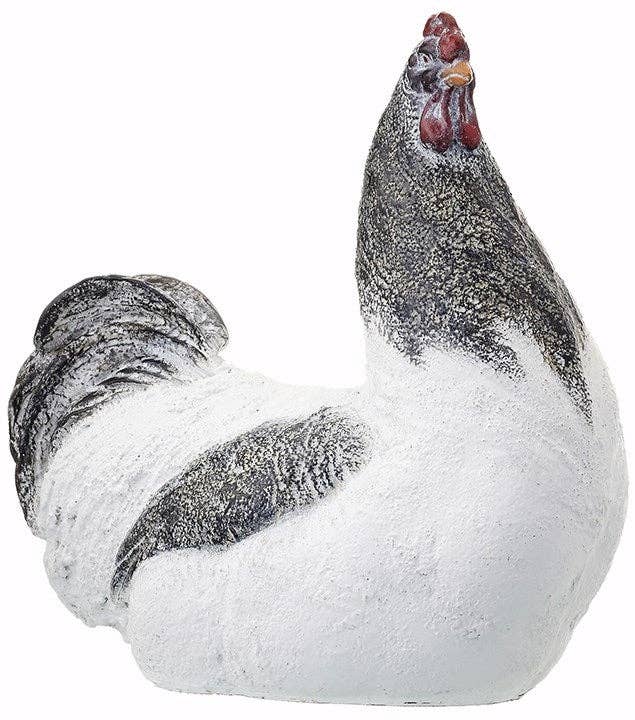 Black & White Rooster or Chicken Figure - 9"