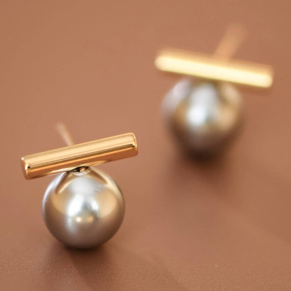 18K Gold Plated Waterproof Stainless Steel Stud Earrings - 7743