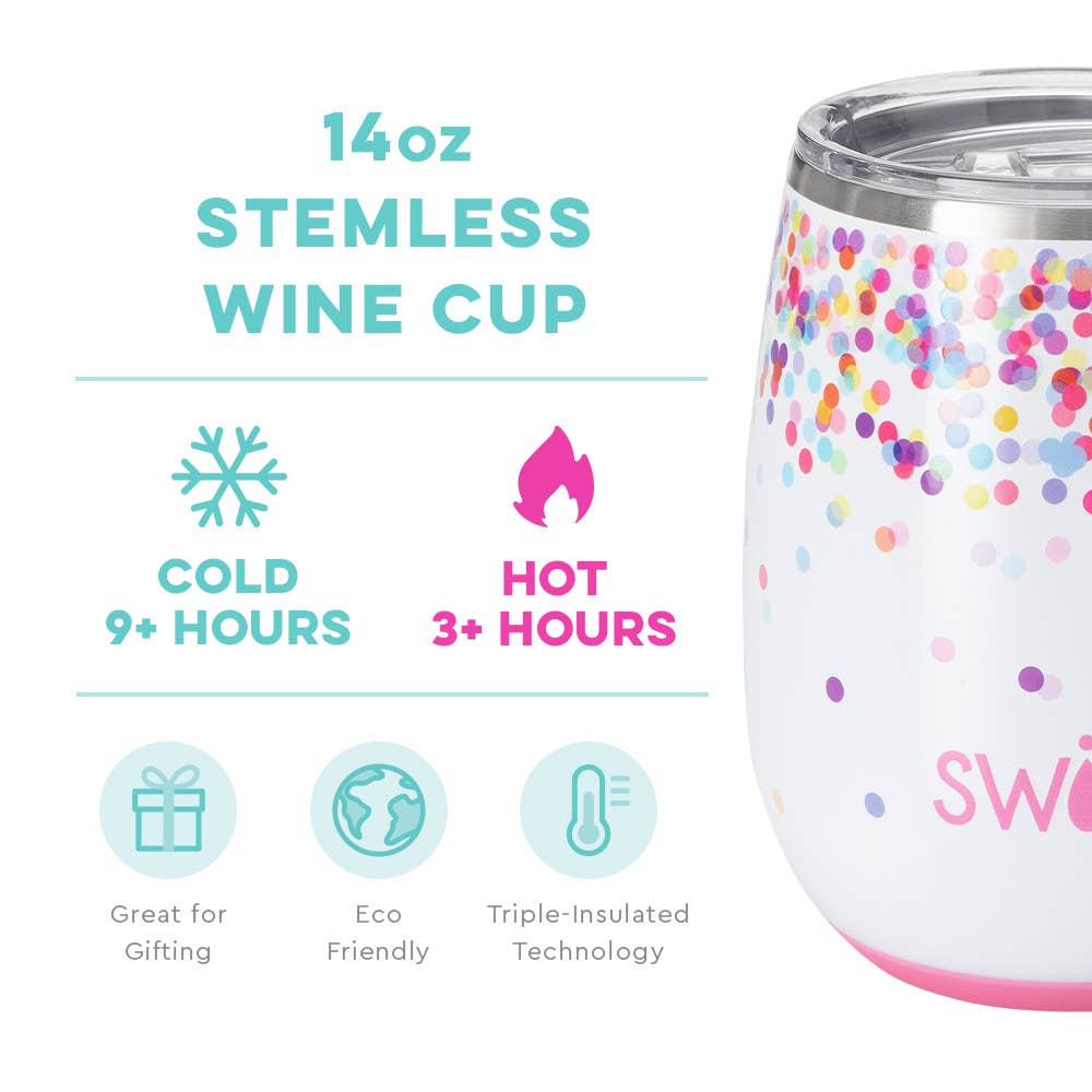 Confetti Stemless Wine Cup (14oz)