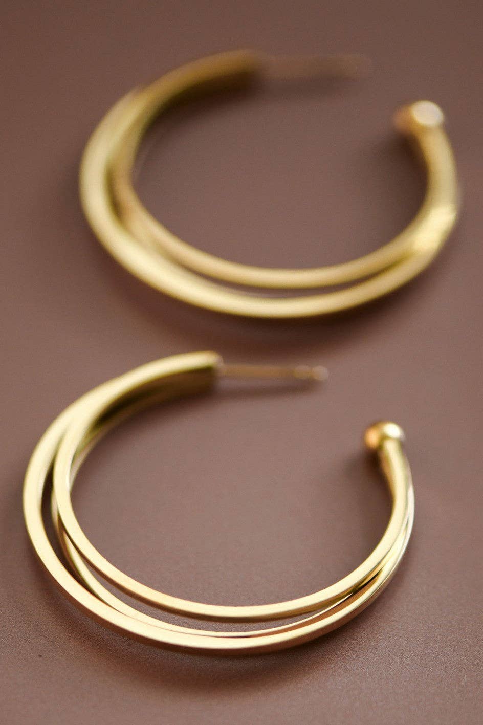 18K Gold PVD Plated Waterproof Stainless Steel Hoop Earrings - 7132