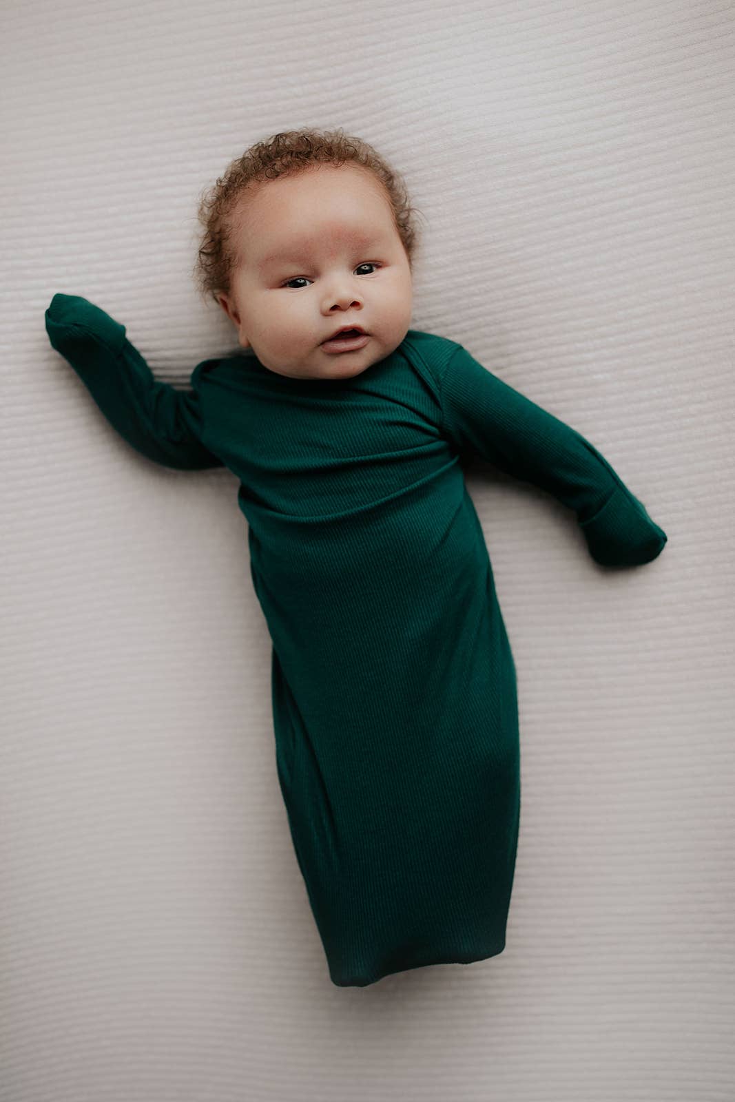 Ribbed Knotted Newborn Baby Gown Sleepwear