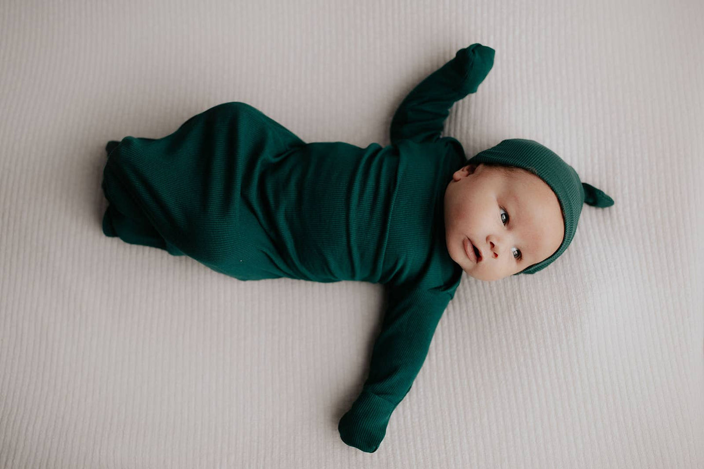 Ribbed Knotted Newborn Baby Gown Sleepwear