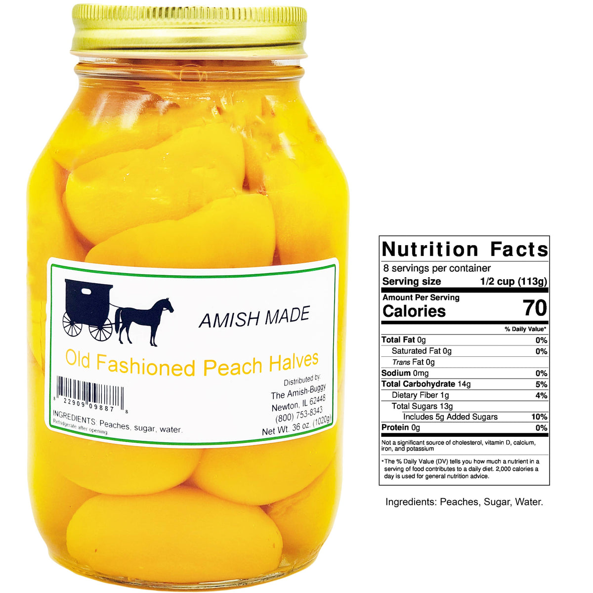 Amish Made Fruits and Vegetables Qt. Jar