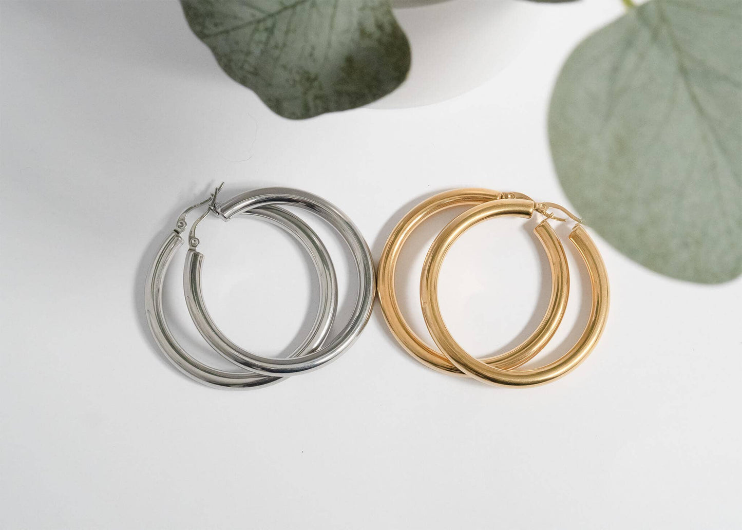 18K Gold PVD Stainless Steel Hoop Earrings