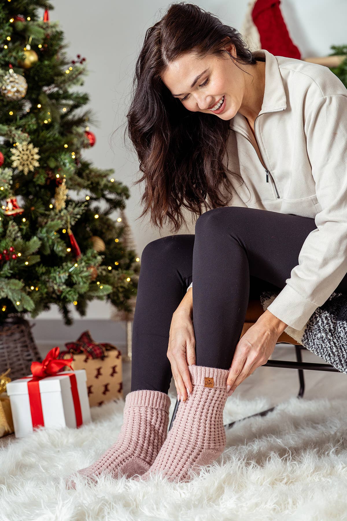 Britt's Knits Juneau Waffle Knit Slipper Socks Open Stock