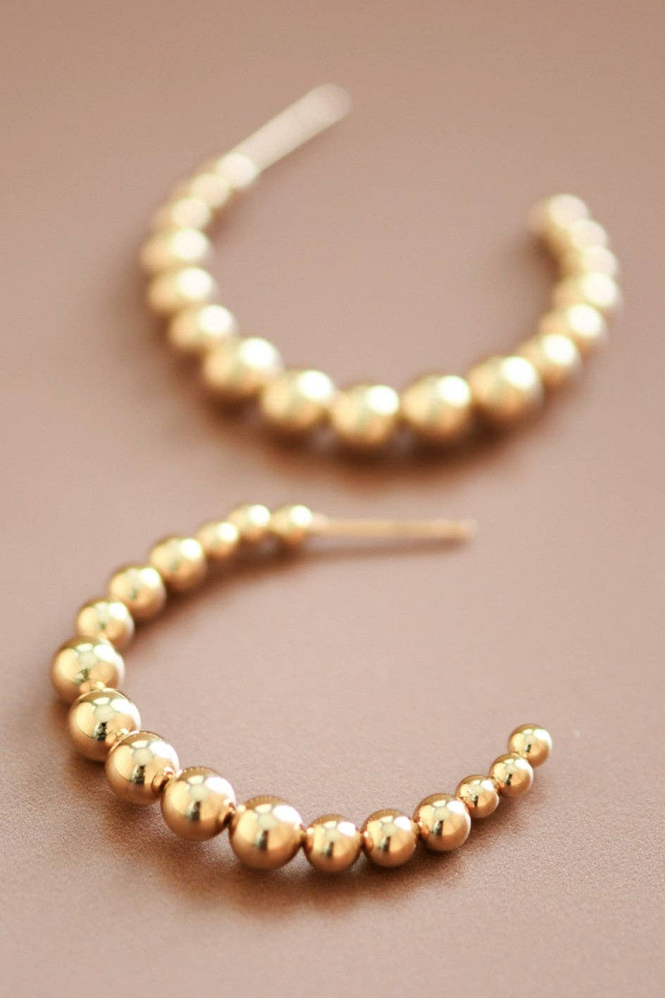 18K Gold Plated Waterproof Stainless Steel Hoop Earrings - 7470