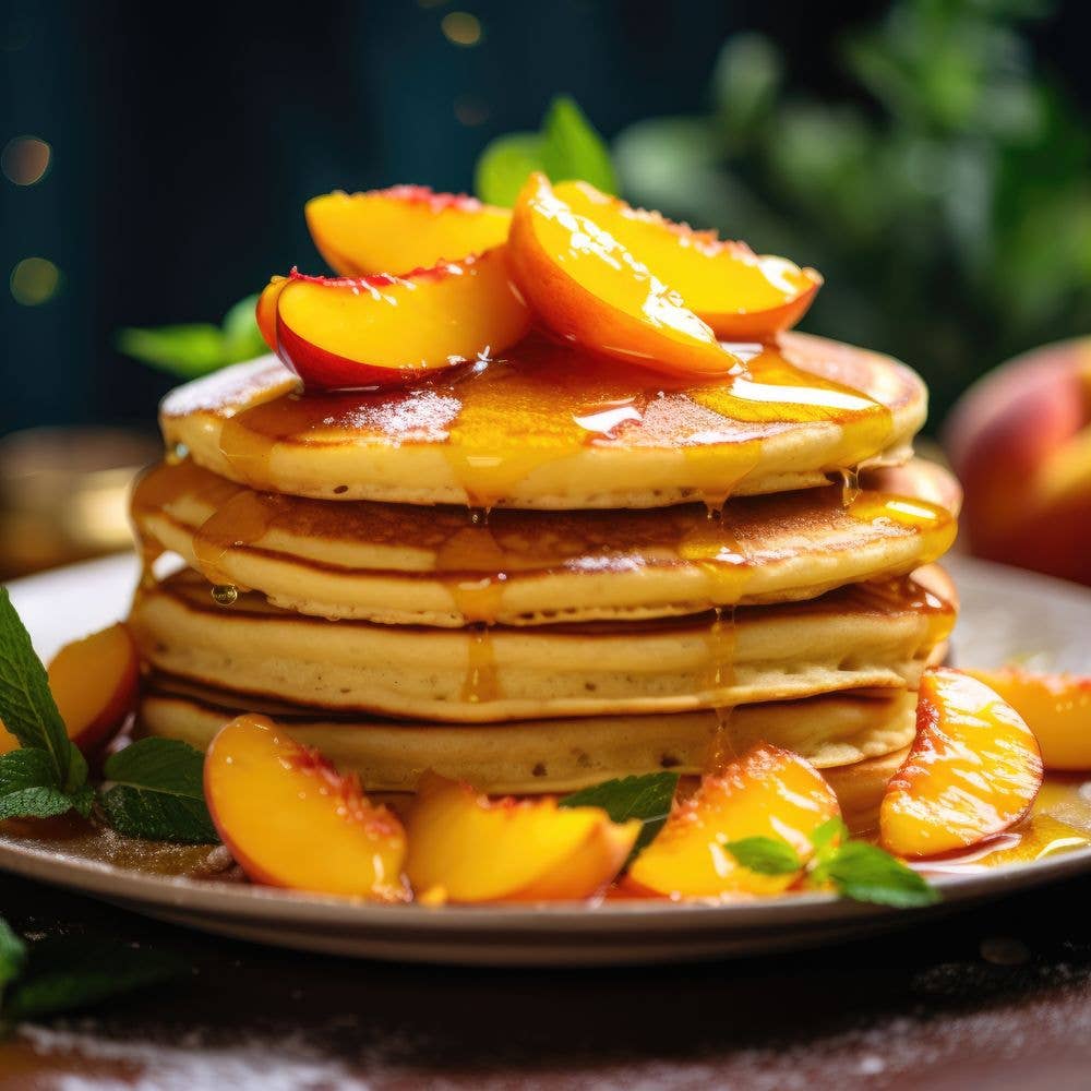 Peach Syrup, Non-GMO, 8 Fl. oz. Glass Bottle