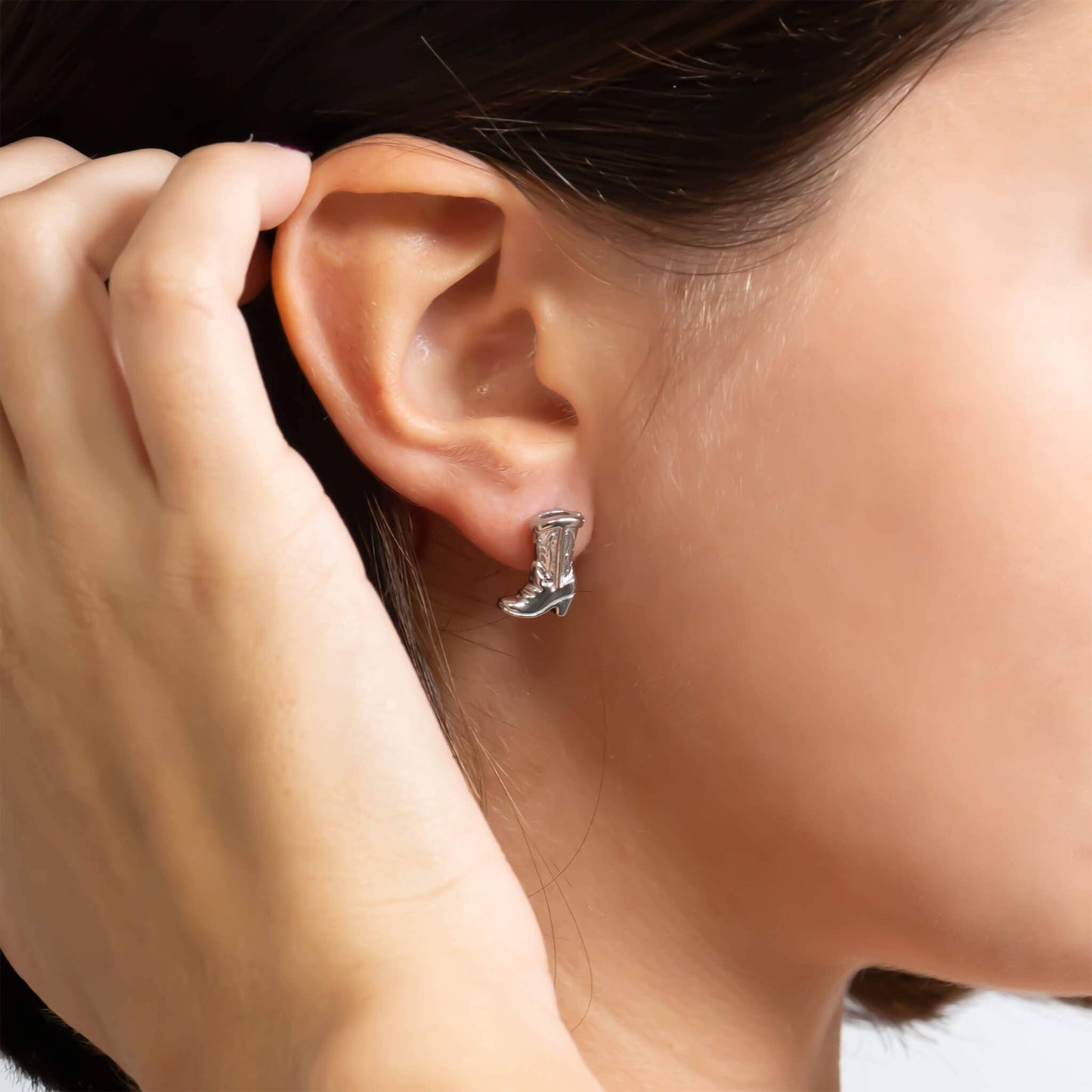 18K Gold PVD Stainless Steel Cowboy Boot Stud Earring
