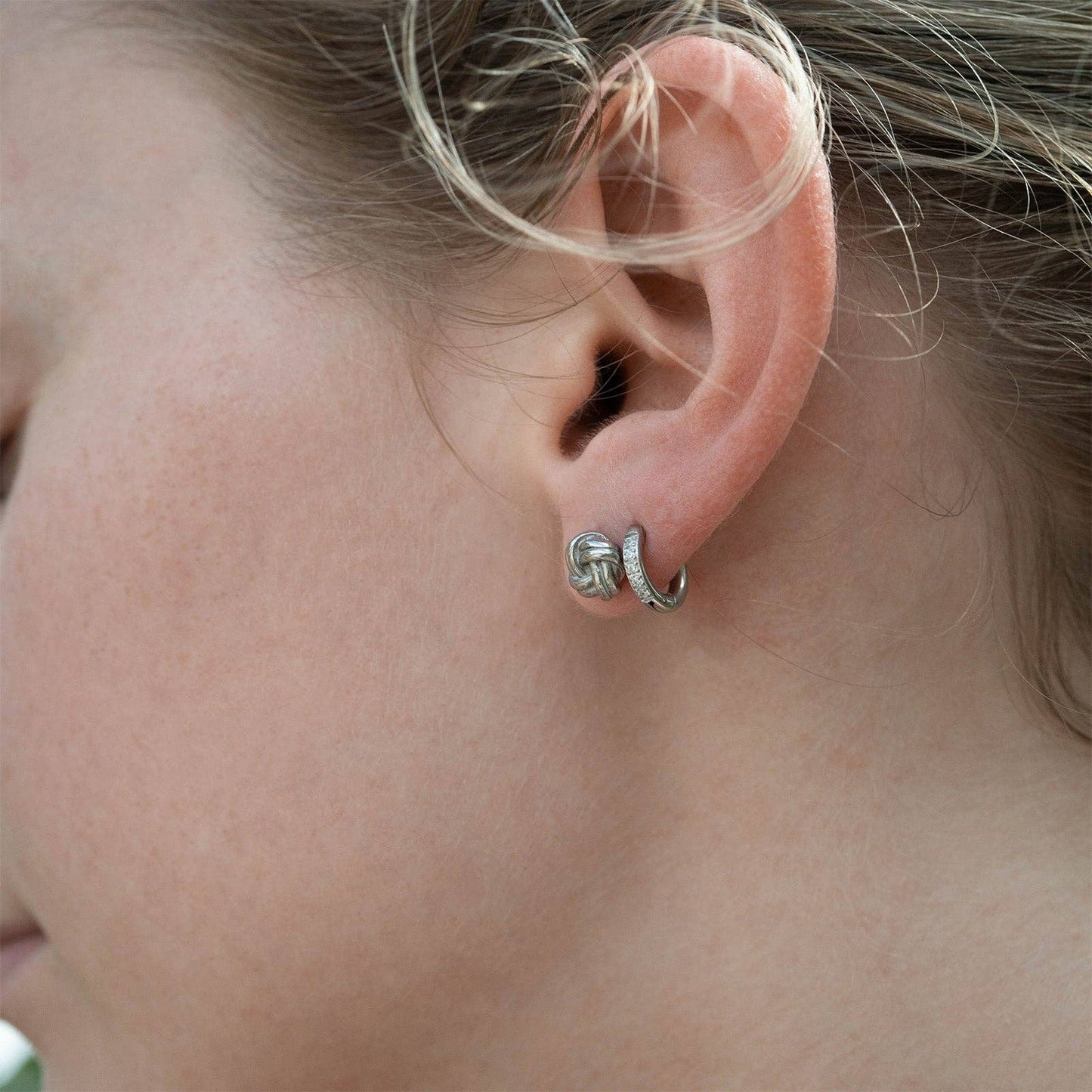 18K Gold PVD Stainless Steel Knot Stud Earrings