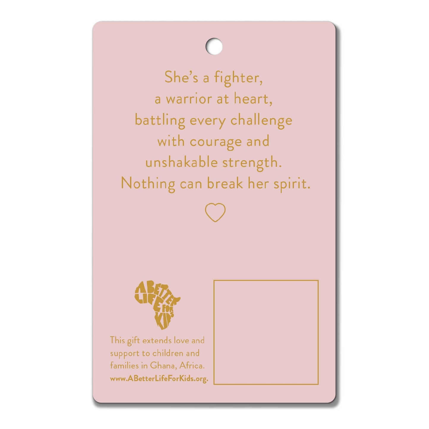 LCP-Kindness Heart Stone Pink Card Strength Courage