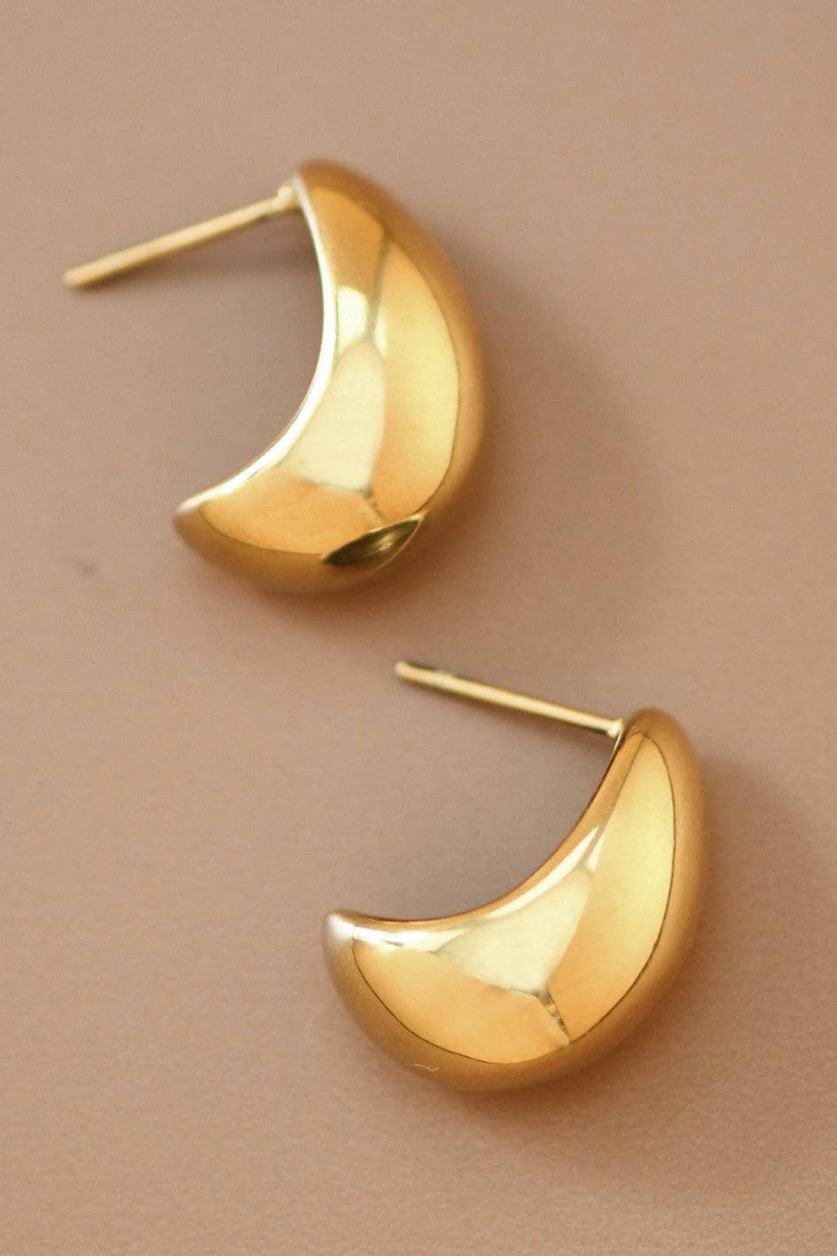18K Gold Plated Waterproof Stainless Steel Stud Earrings - 7492